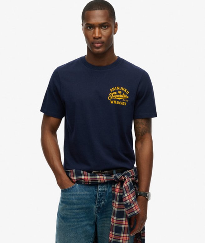 Superdry Men's Lässiges Athletic T-shirt Marineblau - Größe: S