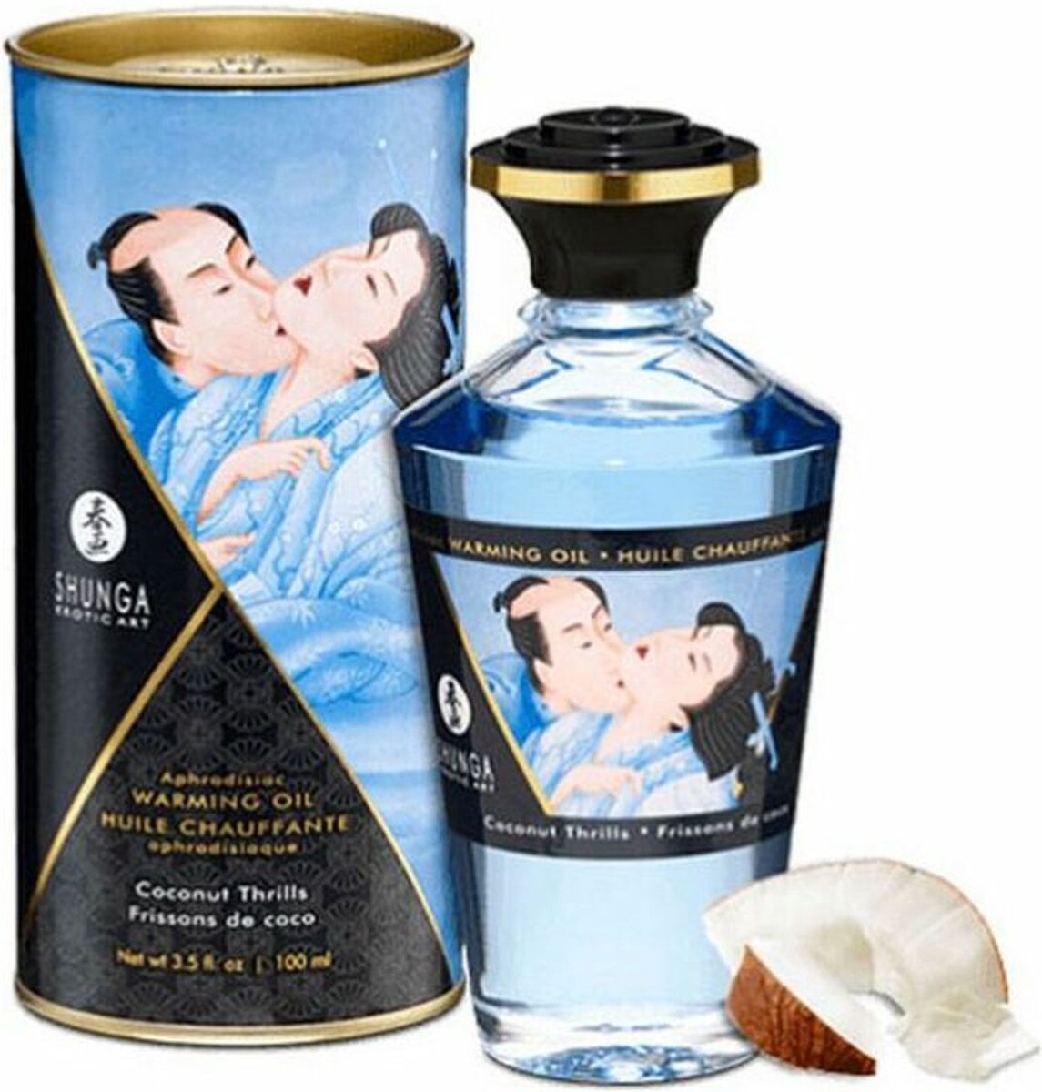 Shunga Aphrodisiakum & wärmendes Kuss-Öl Kokosnuss Nervenkitzel - 100 ml