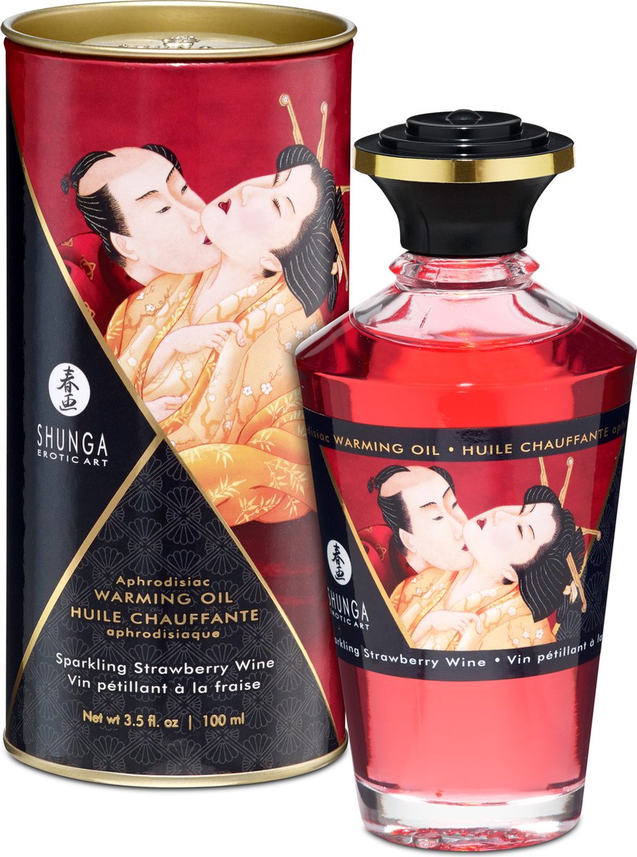 Shunga Aphrodisiakum & wärmendes Kuss-Öl Sekt-Erdbeere - 100 ml