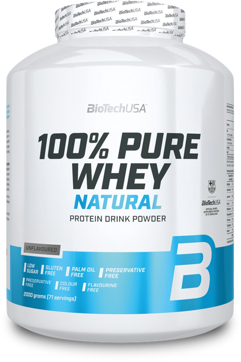 100 % reines Molkenproteinpulver ohne Geschmack, 2000 g, BioTech USA