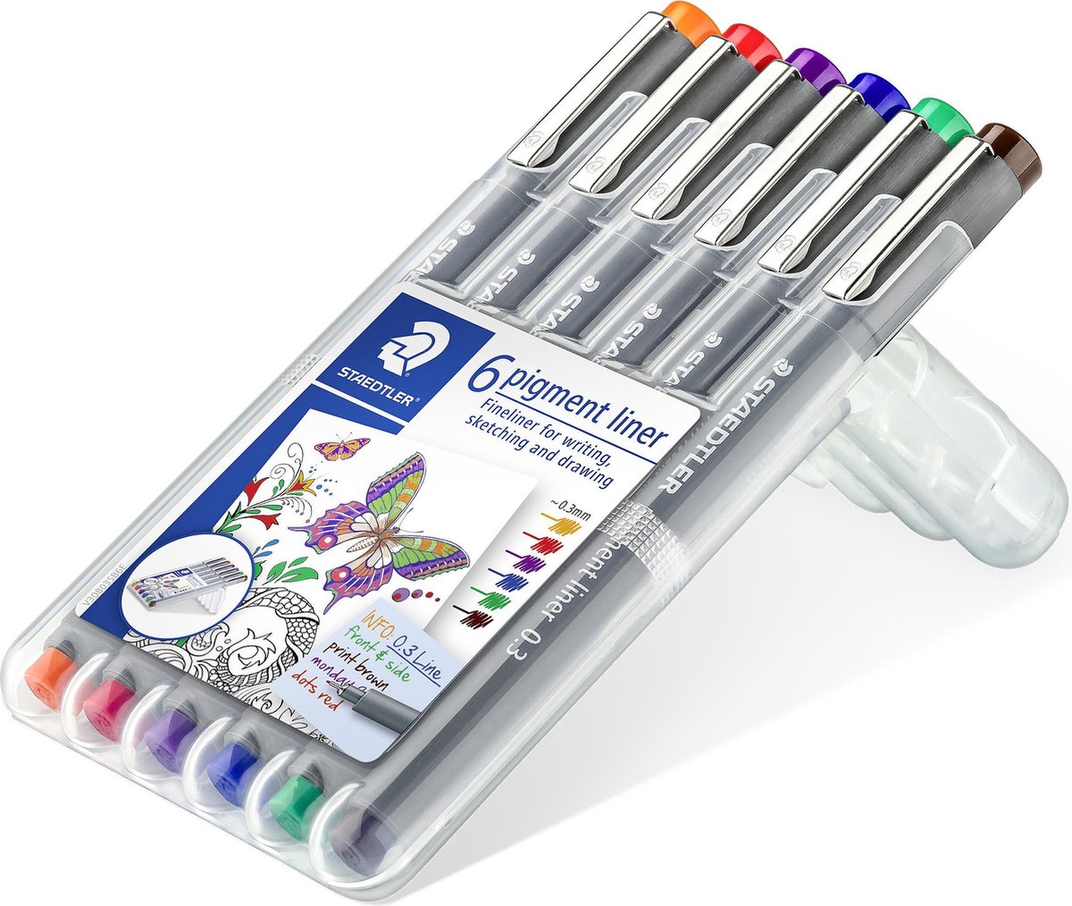 10 x Staedtler Pigment liner 0,3mm farbig sortiert VE=6 Stück