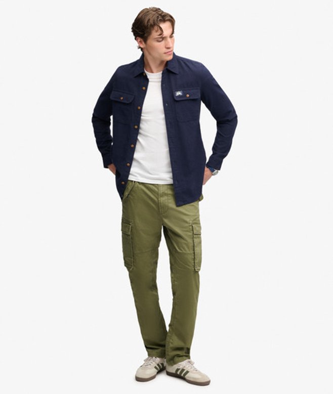 Superdry Herren Cargo-hose mit Schmaler Passform Green - Größe: 36/32