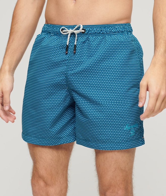 Superdry Herren 15-Zoll Badeshorts aus Recyceltem Material mit Print Blau - Größe: S