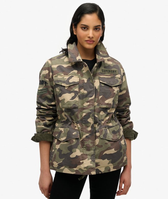 Superdry Women's Verzierte M65 Military-jacke Grün - Größe: 38