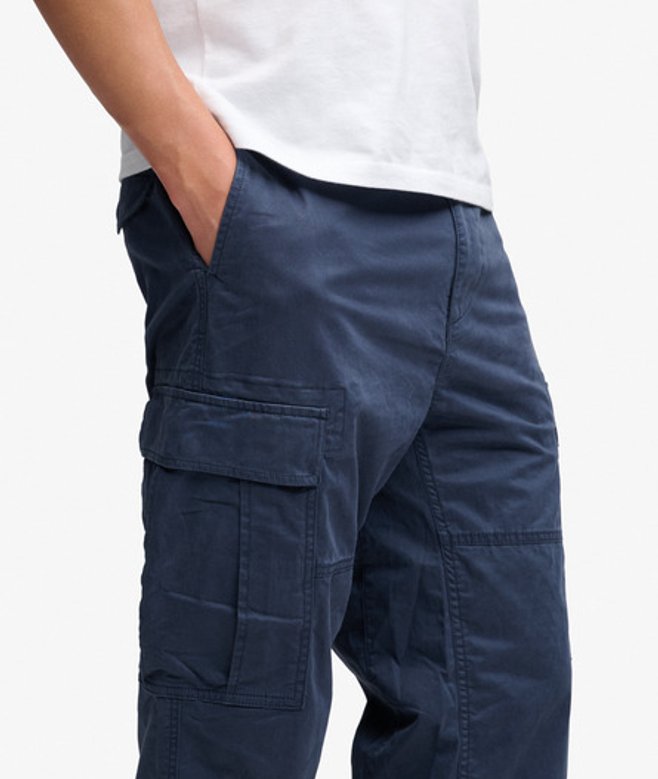 Superdry Herren Regular Tapered Cargo Hose Navy - Größe: 36/32