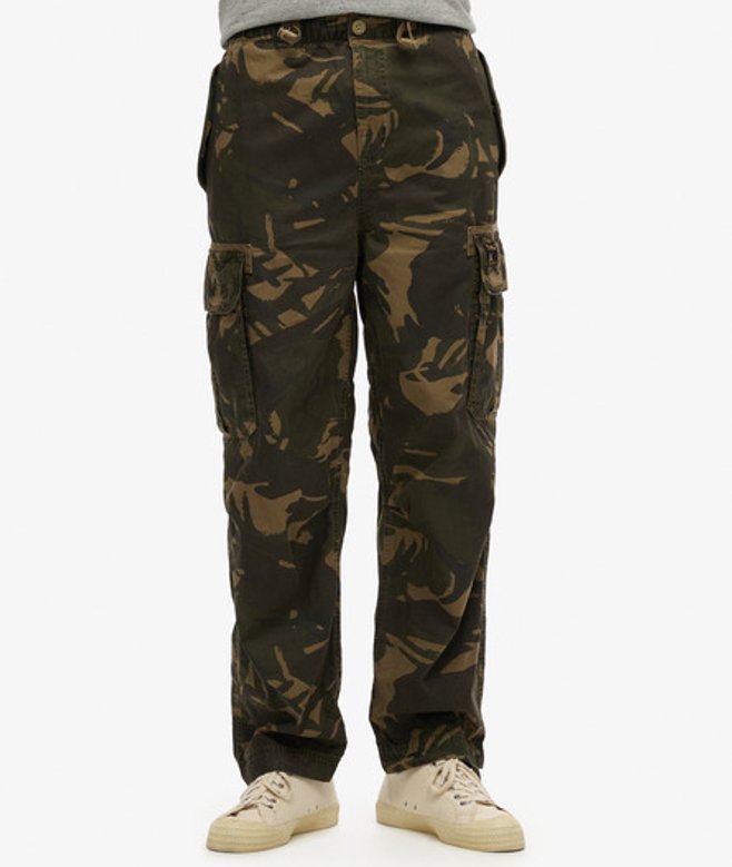 Superdry Herren Grün Weit Geschnittene Parachute Hose, Größe: 36/32