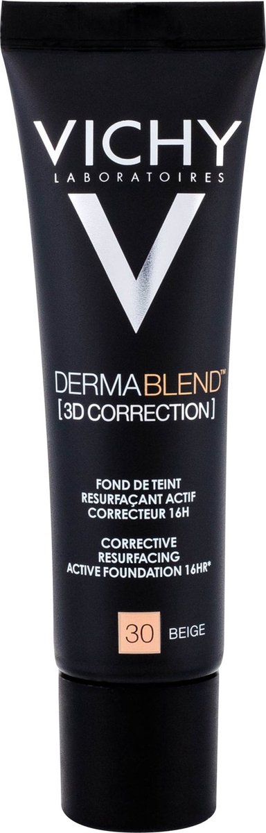 Vichy DermaBlend Corrective Foundation mit ausgleichender Wirkung 16h SPF25 3D-Korrektur, Beige 30, 30 ml