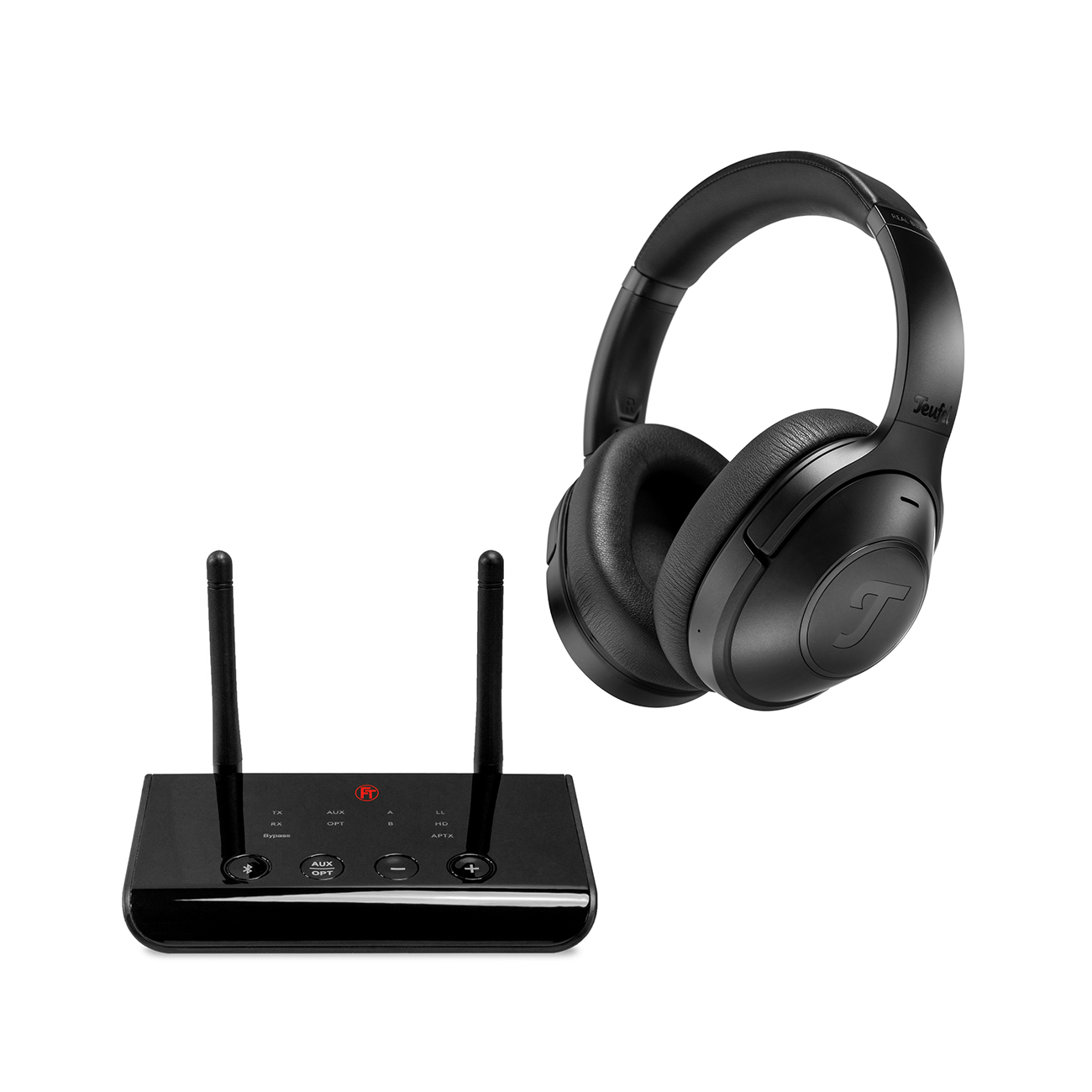 Teufel REAL BLUE + FeinTech Bluetooth Audio System Bundle HD-Bluetooth-Kopfhörer Over-Ear über 55 Stunden SchwarzNight Black