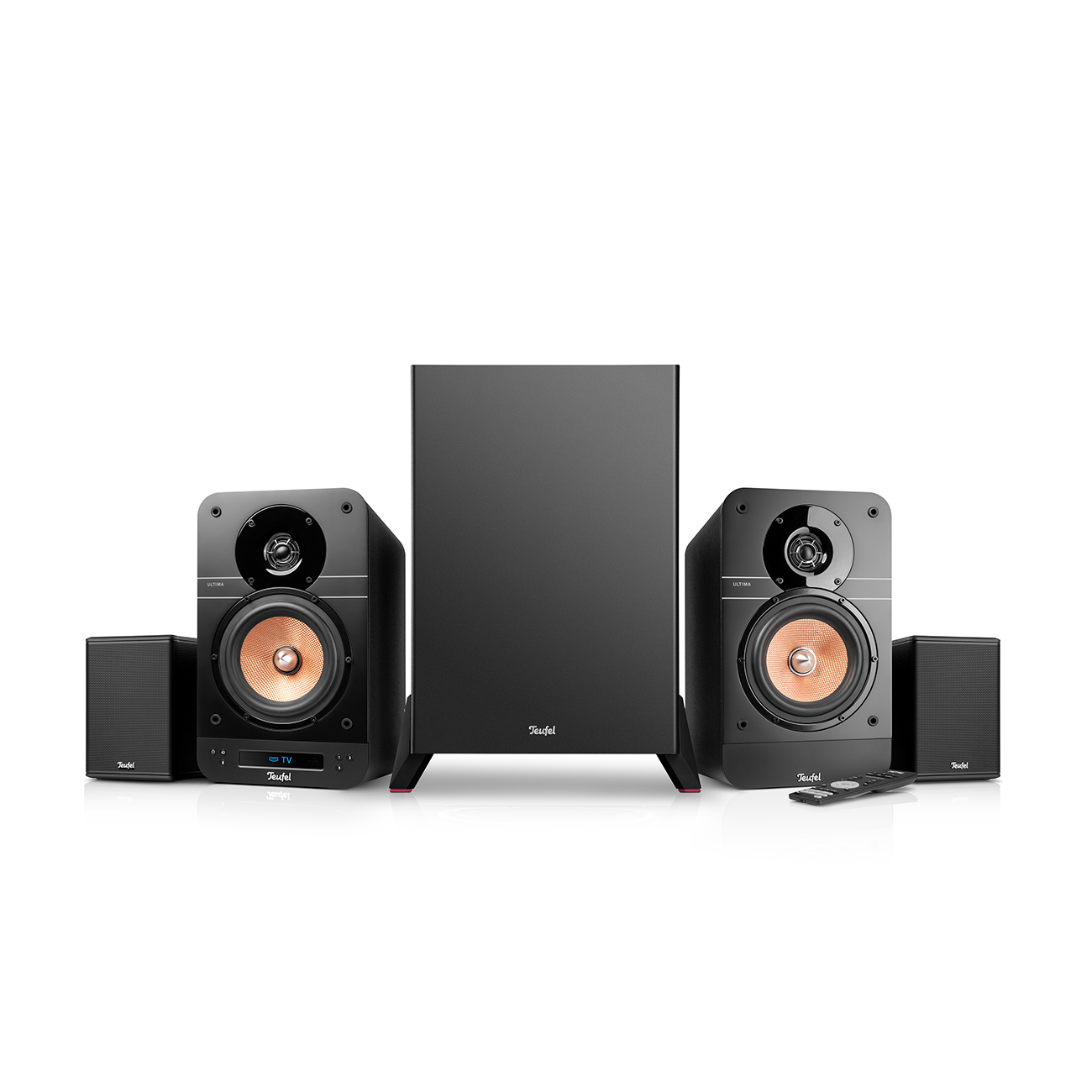 Teufel ULTIMA 25 AKTIV Surround "4.1-Set" Regallautsprecherpaar Subwoofer Night Black