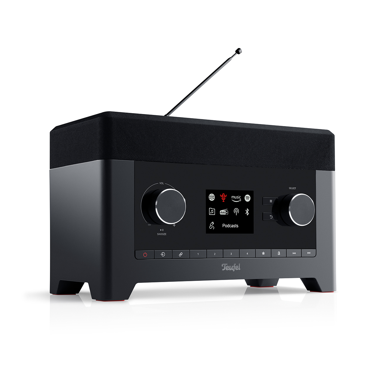 Teufel RADIO 3SIXTY Digitalradio DAB+ Internet FM Bluetooth Alarmfunktion Schwarz