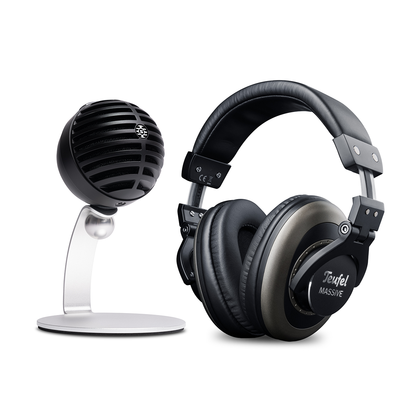 Teufel MASSIVE + Shure MV5C Schwarz / Silber