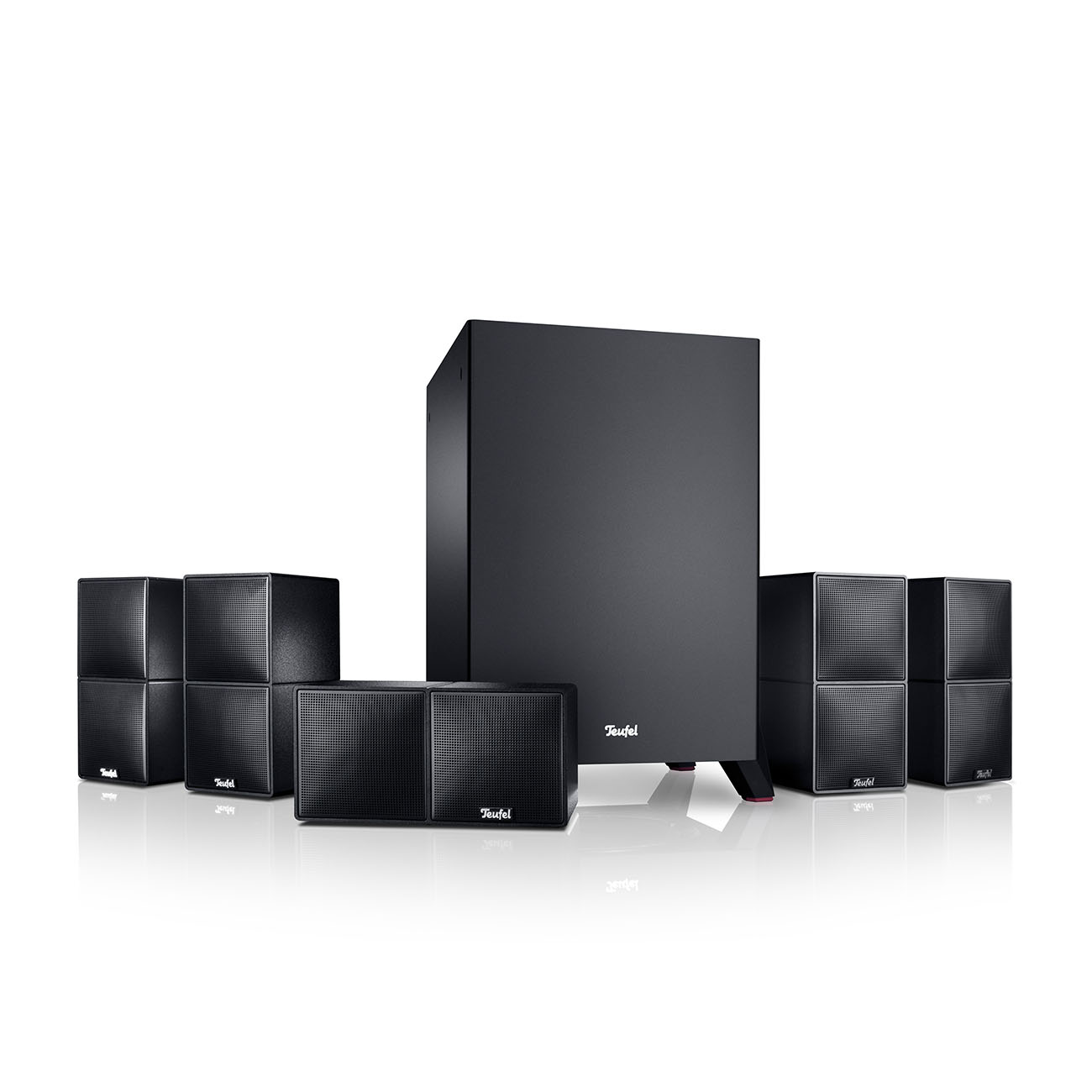 Teufel Cubycon 2-Wege-Micro-Lautsprecher Aluminium integrierte Wandhalterung Schwarz