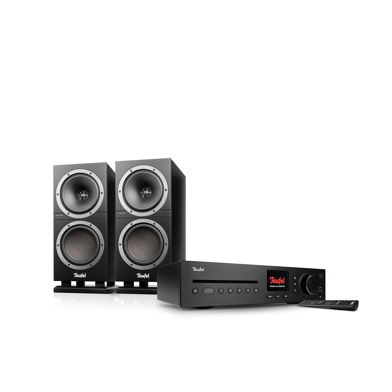 Teufel THEATER 500S KOMBO 2 Standlautsprecher Plattenspieler 3-Wege-System Schwarz