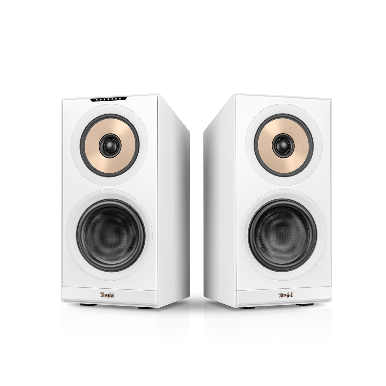 Teufel Stereo M 2 WLAN Streaming Lautsprecher Integrierter Verstärker 3-Wege-System Weiß