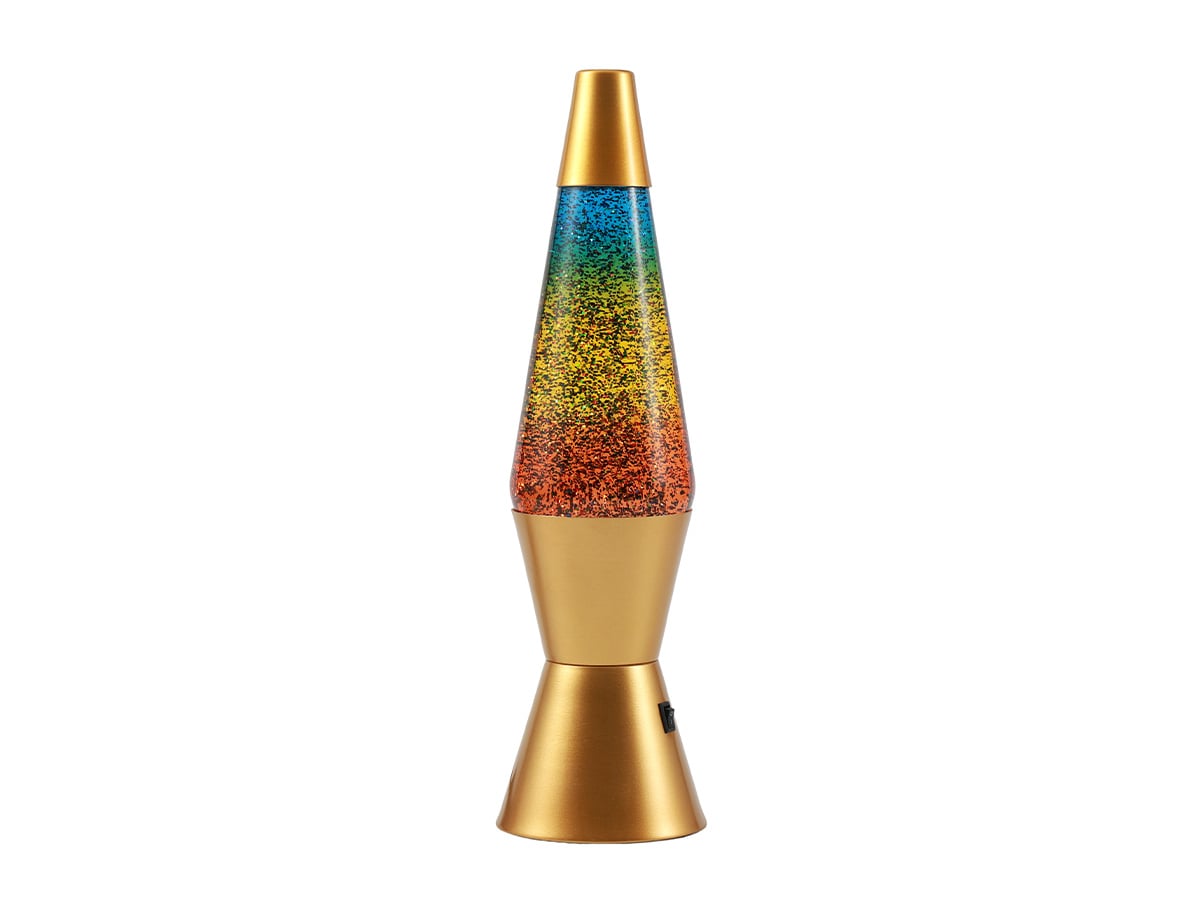 iTotal - Spaceship LED Glitter Lamp with gold base and rainbow glitter - Rainbow (XL3338)