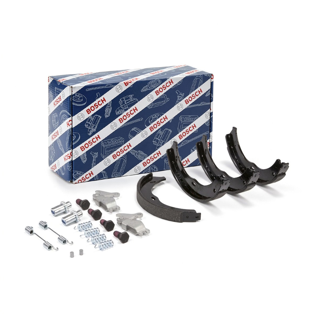 BOSCH Handbremsbeläge MERCEDES-BENZ 0 204 113 820 Handbremsbacken,Bremsbackensatz, Feststellbremse
