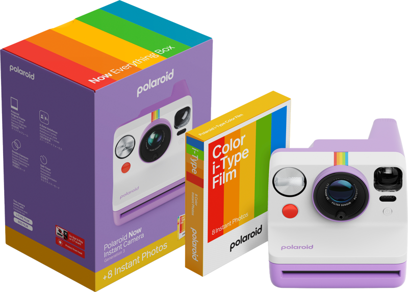 Polaroid - Now Gen 3 Purple Bundle With Color Film (8 photos)