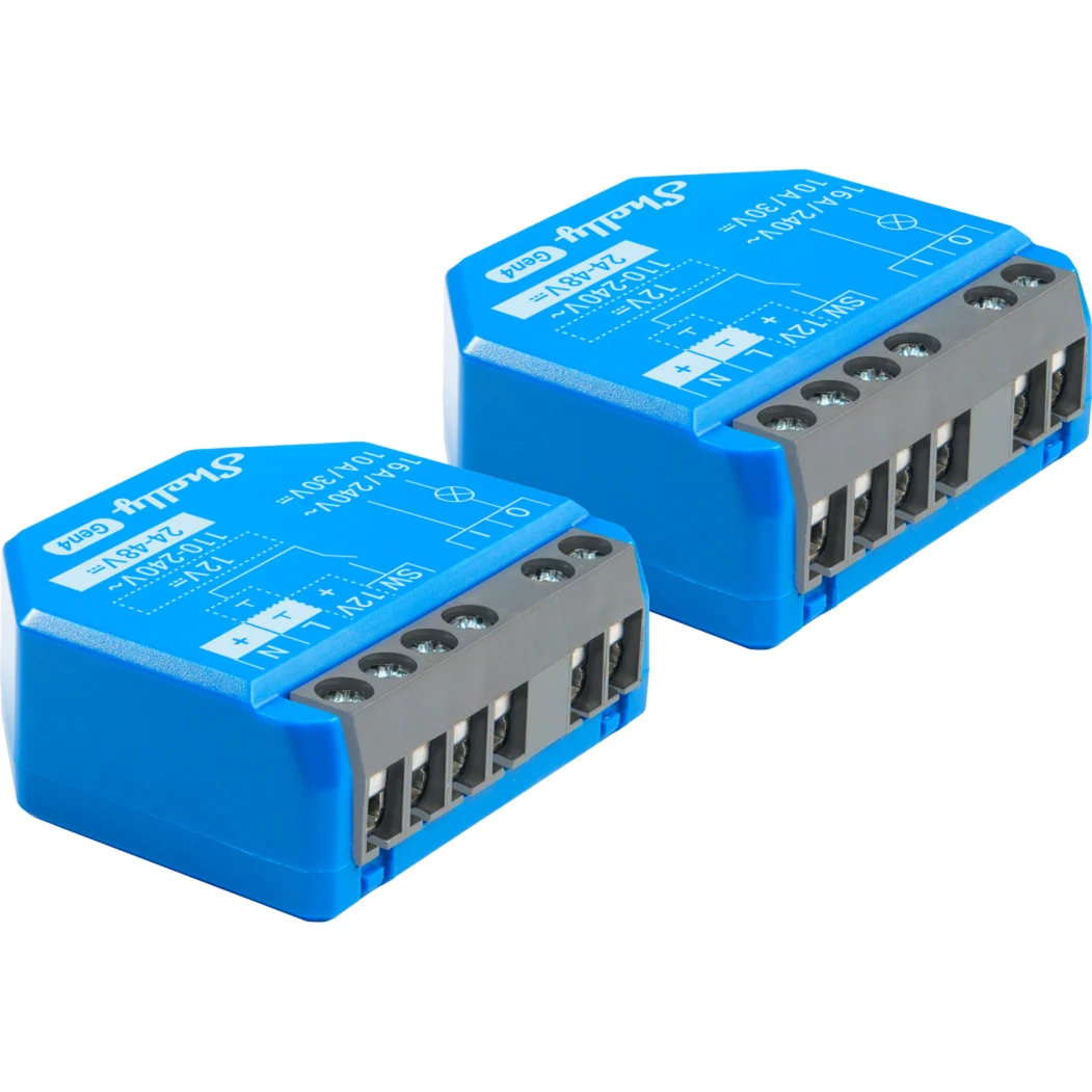 Shelly 1 Gen4 – Smart Wi-Fi Relais-Schalter mit Trockenkontakt (2er Pack)