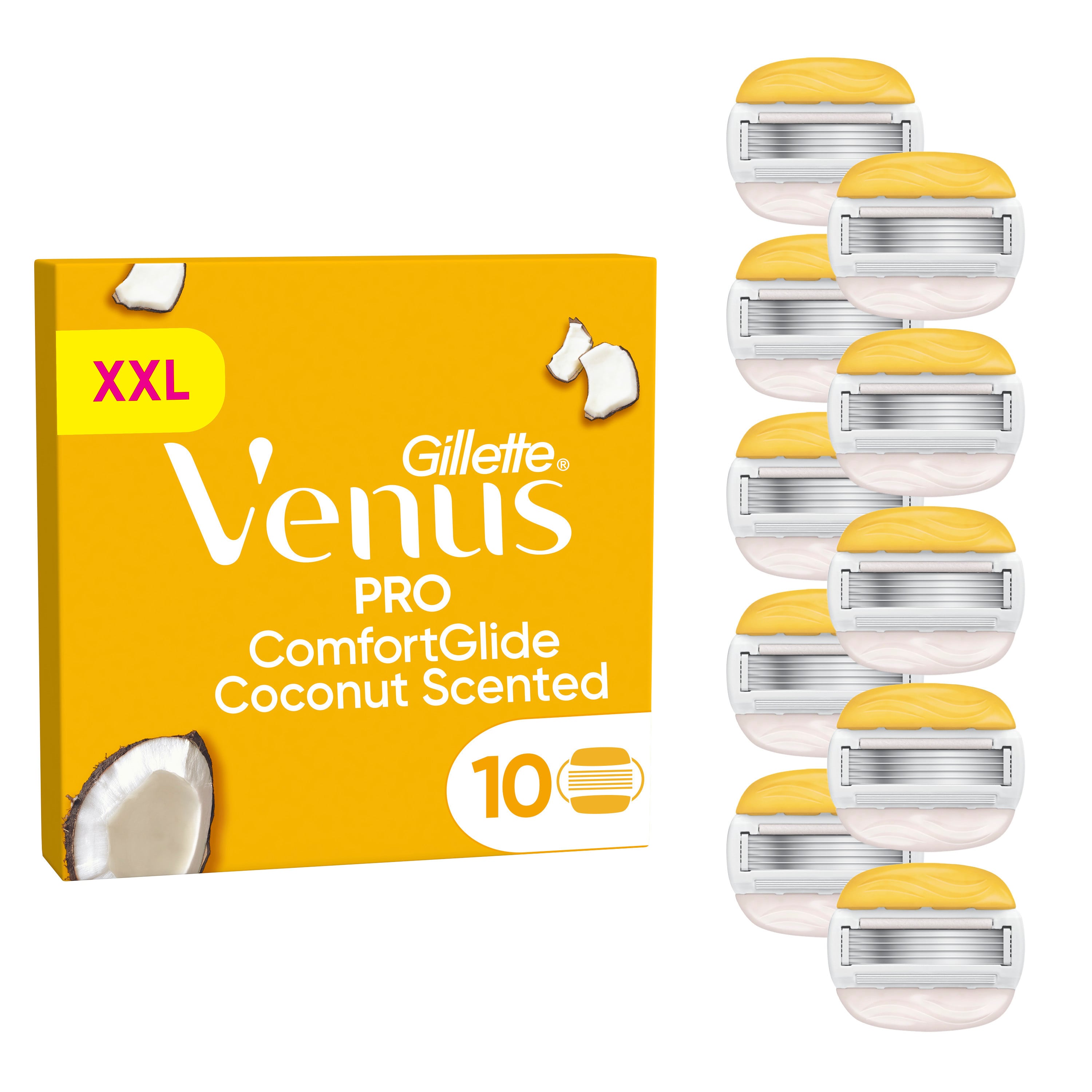Venus - Pro ComfortGlide Coconut & Olay Rasierklingen - Gelb/Weiß - 10 Stück