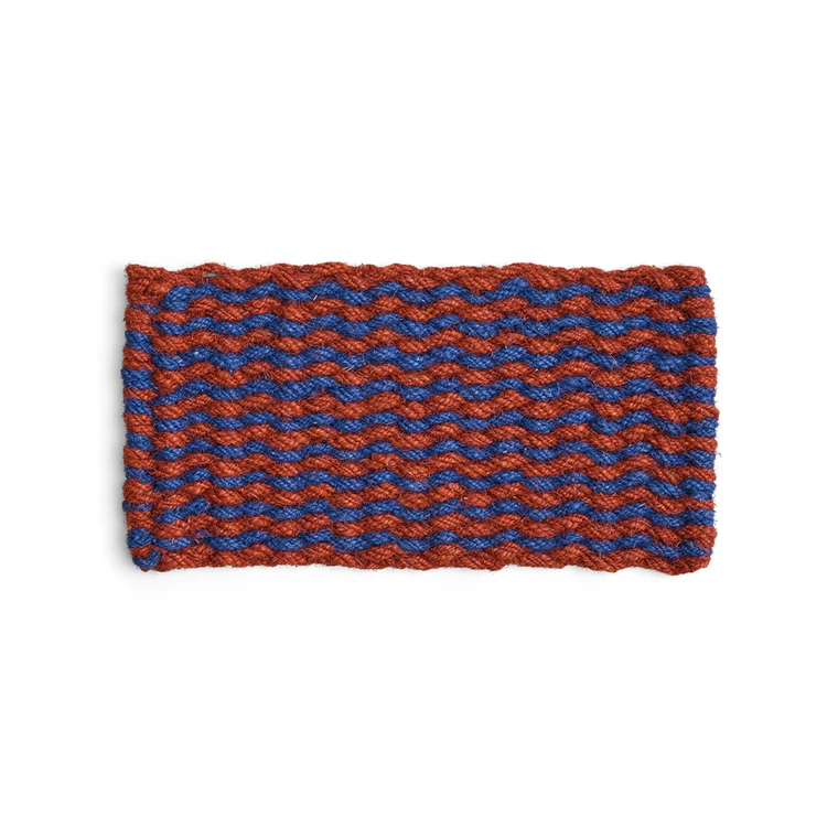 HAY - Stripe Wave Coco Fußmatte 40 x 80 cm (Braun & Marineblau)