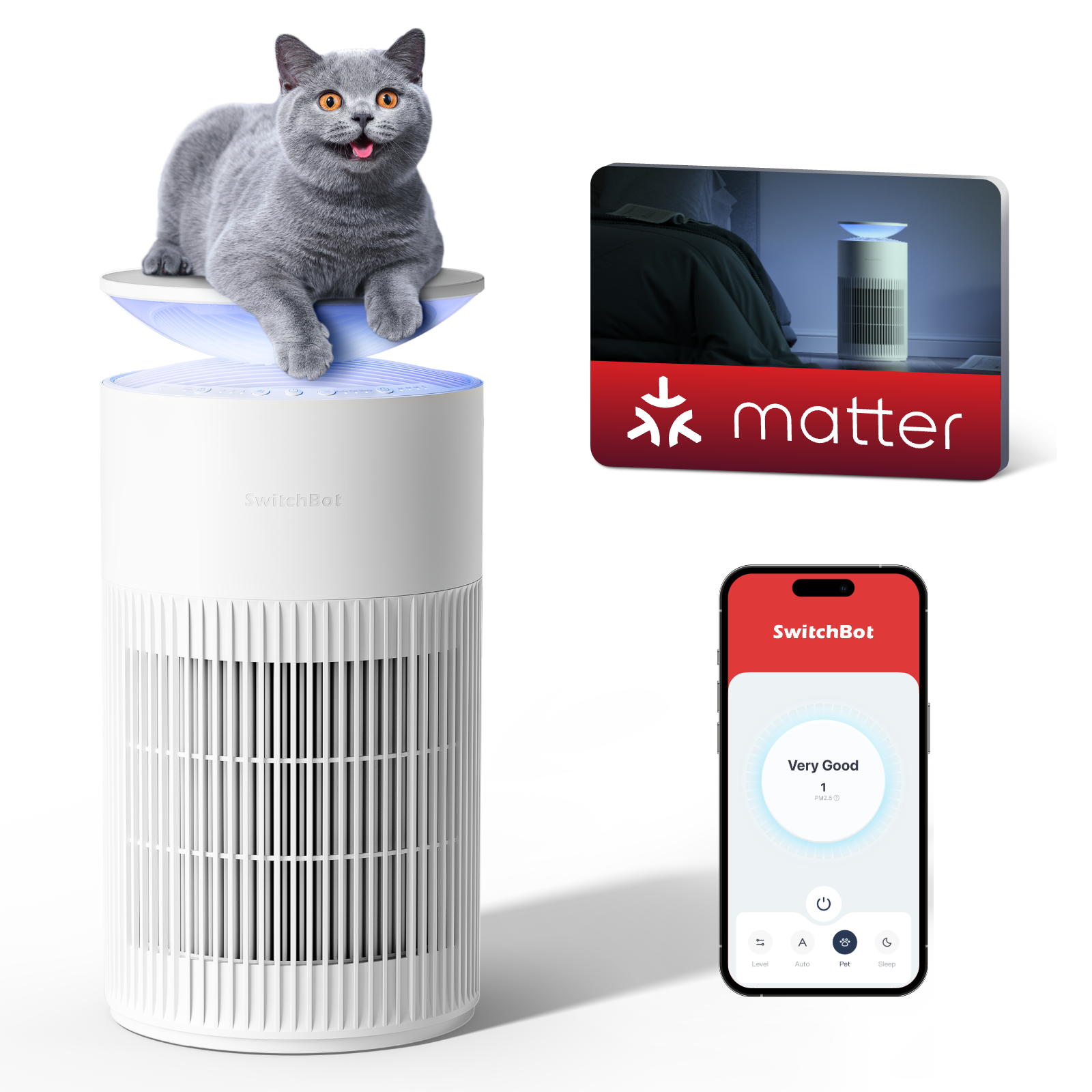 SwitchBot Air Purifier – Intelligenter Luftreiniger mit HEPA-Filter