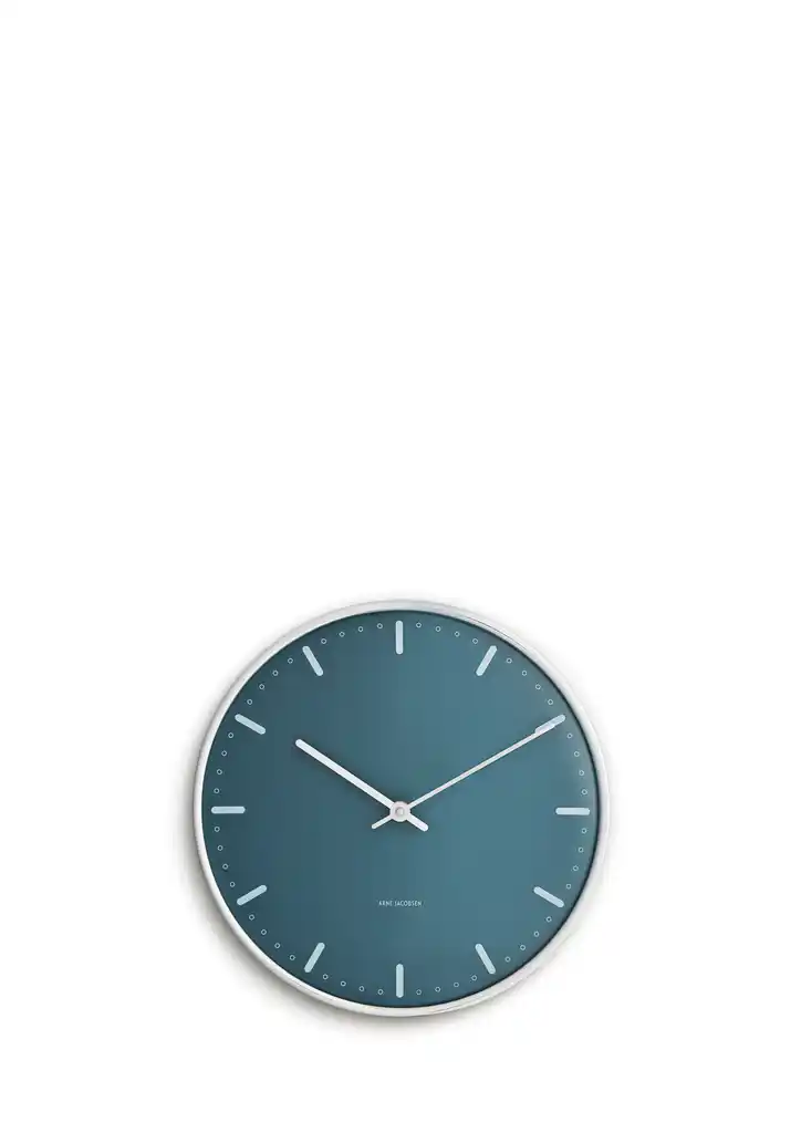 Arne Jacobsen – City Hall Wanduhr – Ø21 cm – Blau