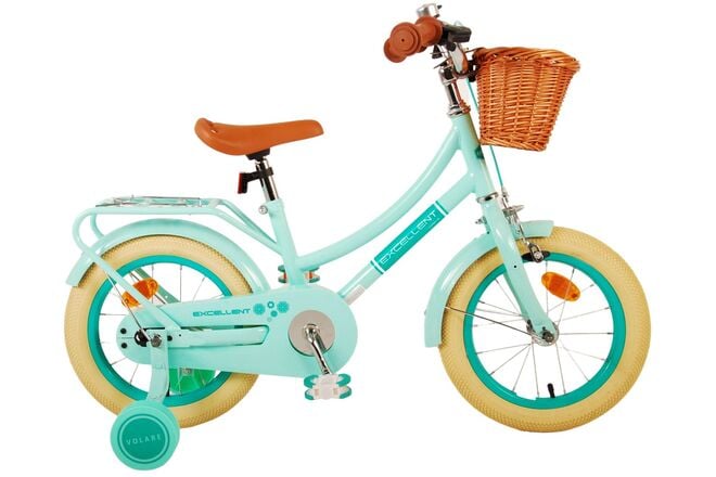Volare – Kinderfahrrad 14" – Excellent Grün mit Korb