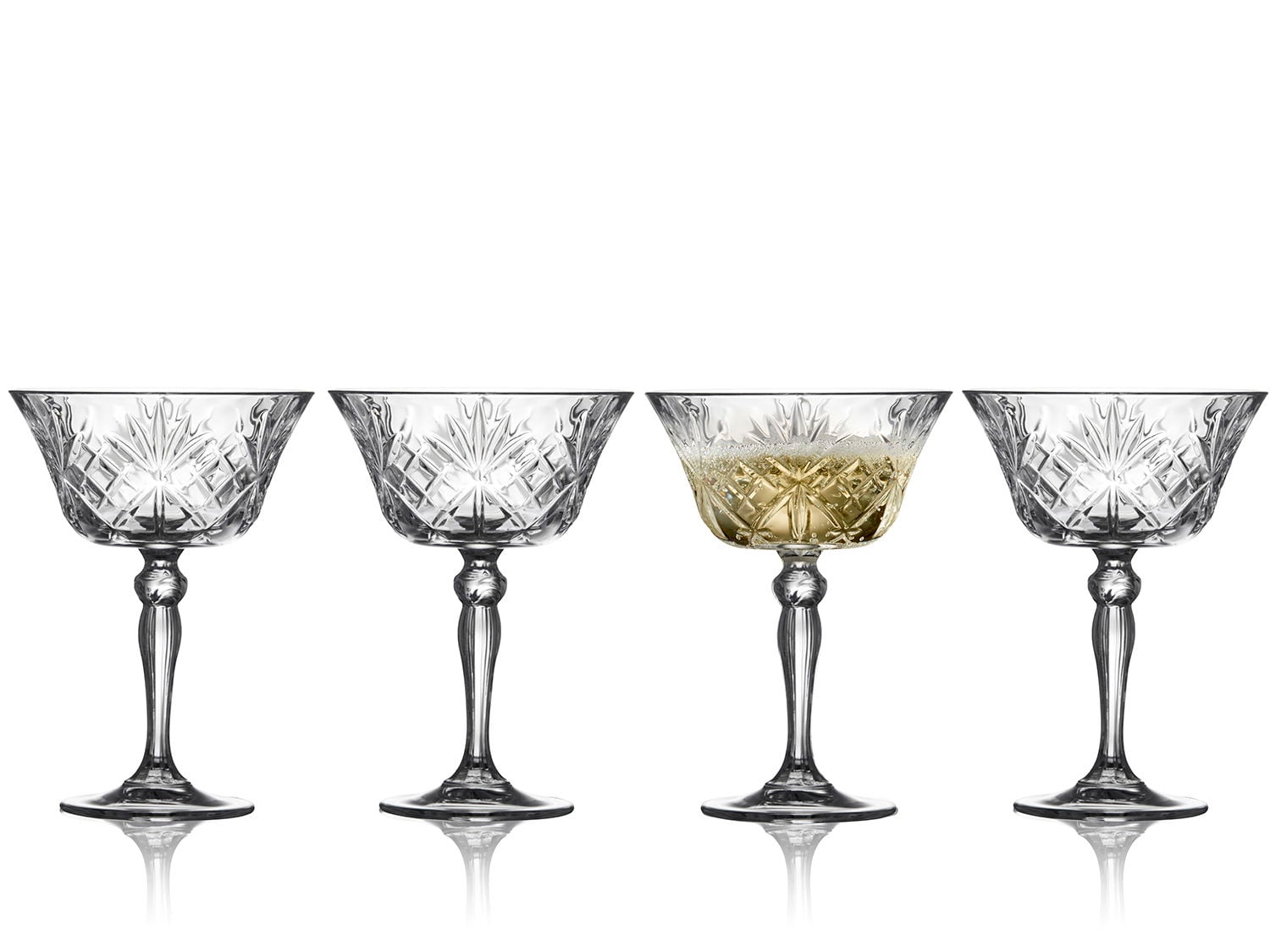 Lyngby Glas - Kristall Melodia Champagnerschalen - 26 cl - 4er-Set