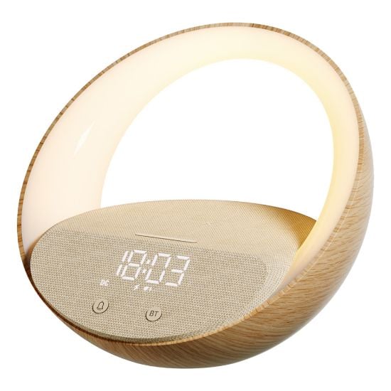 Moye Aurora Glow Lamp with Clock Wireless Speaker and Charger
