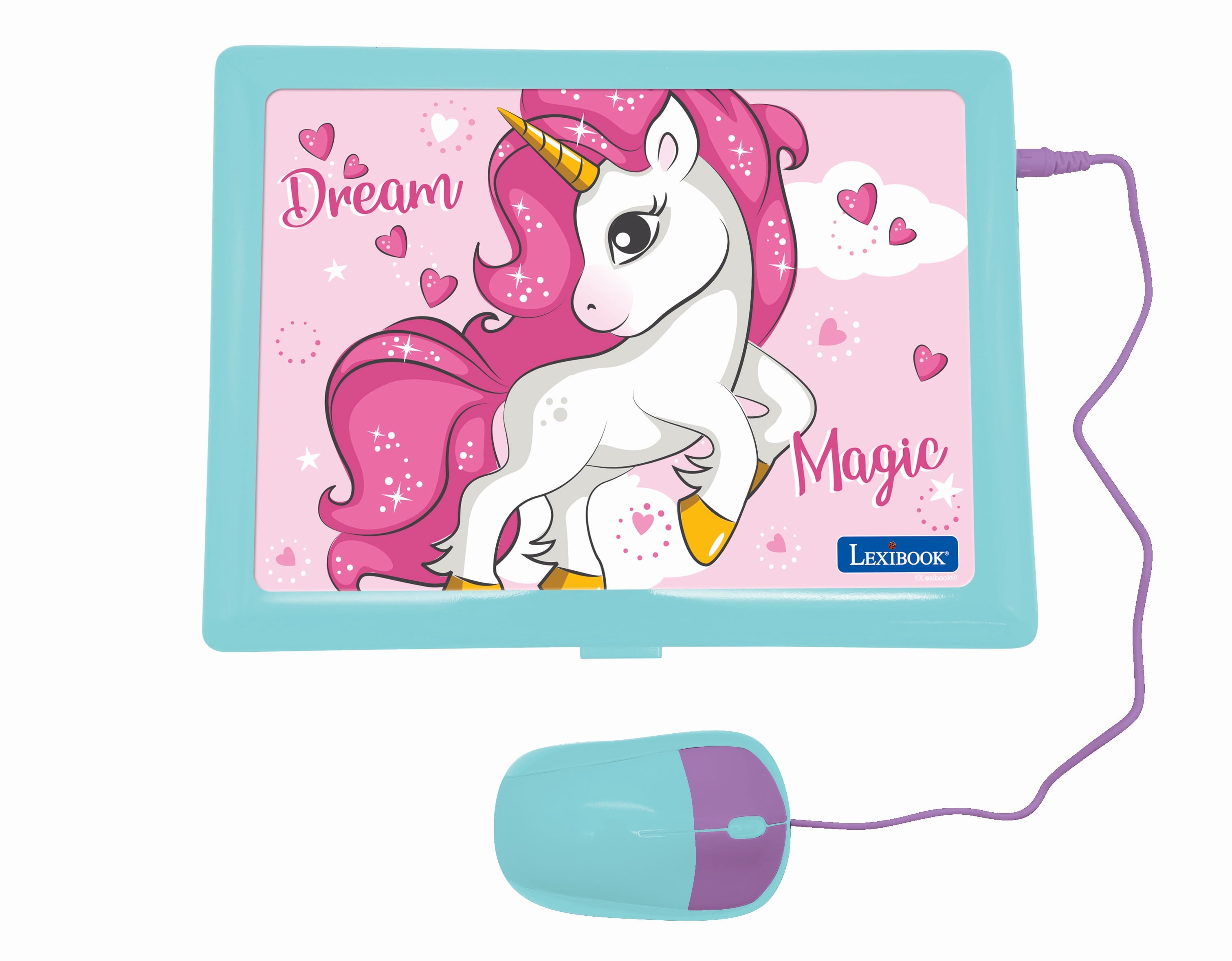 Lexibook - Einhorn Zweisprachiger LernLaptop mit 164 Aktivitäten (EN/FR)