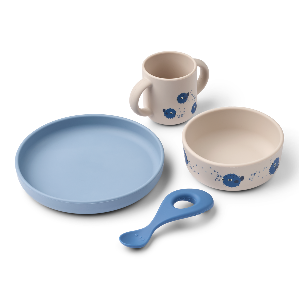 Liewood - Vivi Printed Tableware Set - Pufferfish / Sandy - One size