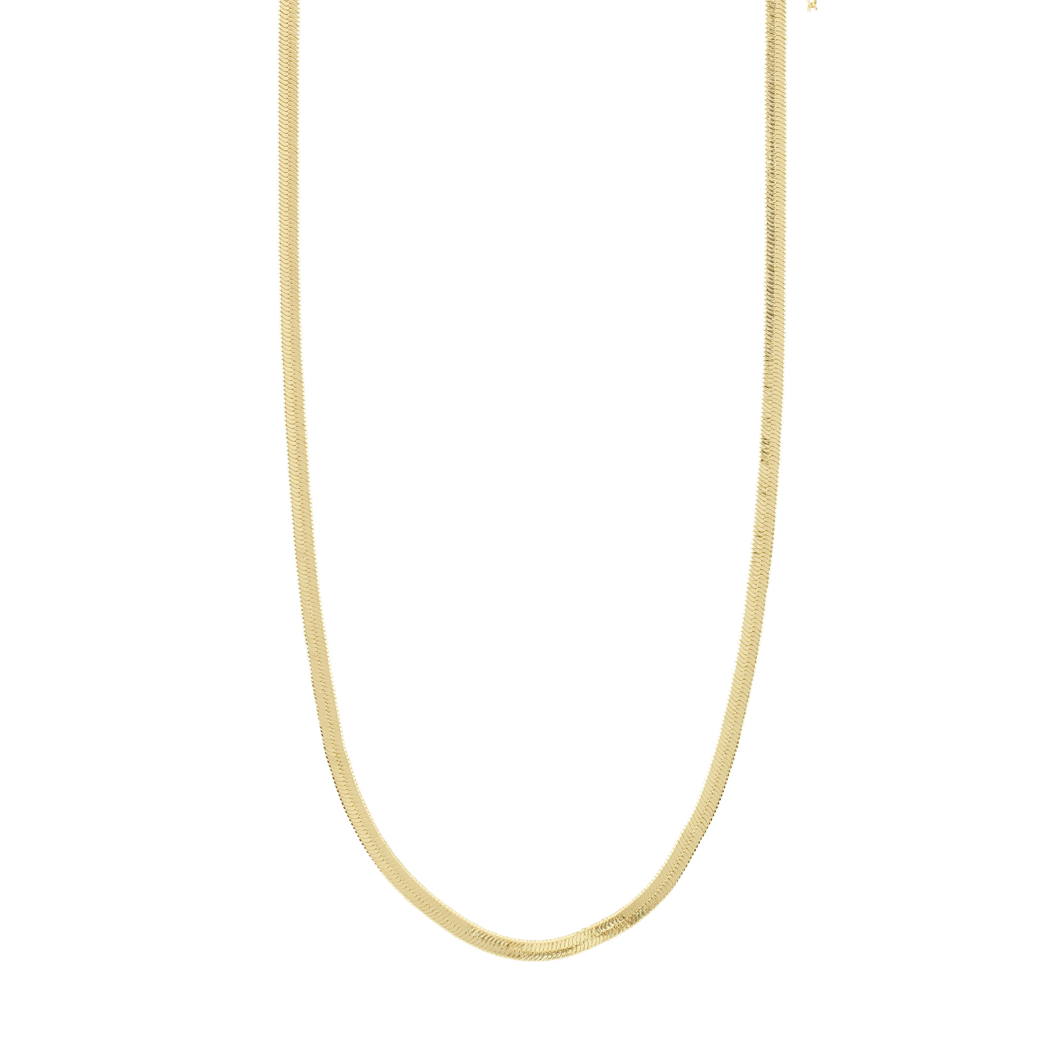 PILGRIM - Joanna Flat Snake Chain Necklace - Gold Plated - 40 cm + 9 cm Extension