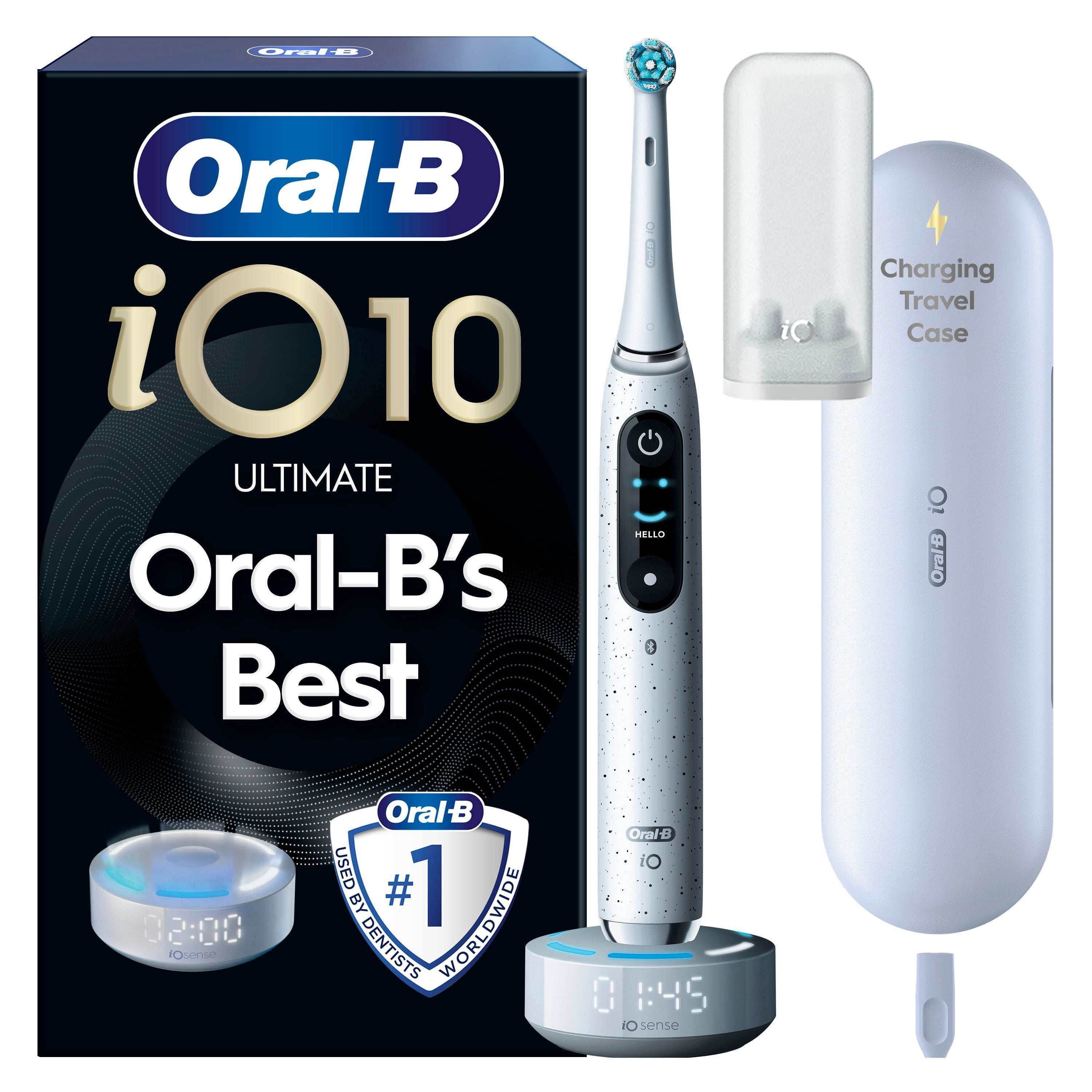 Oral B - Oral-B iO10 Electric Toothbrush - White - 1 Brush Head, Charging Travel Case