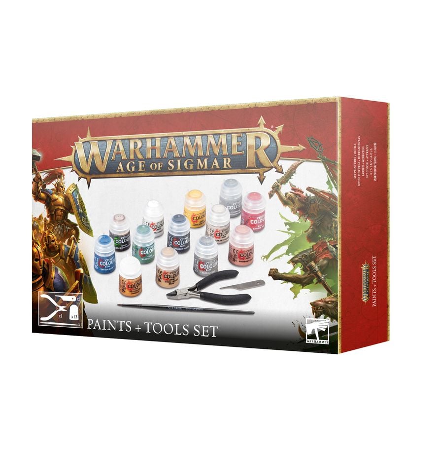 Warhammer Age Of Sigmar - Paints + Tools Set