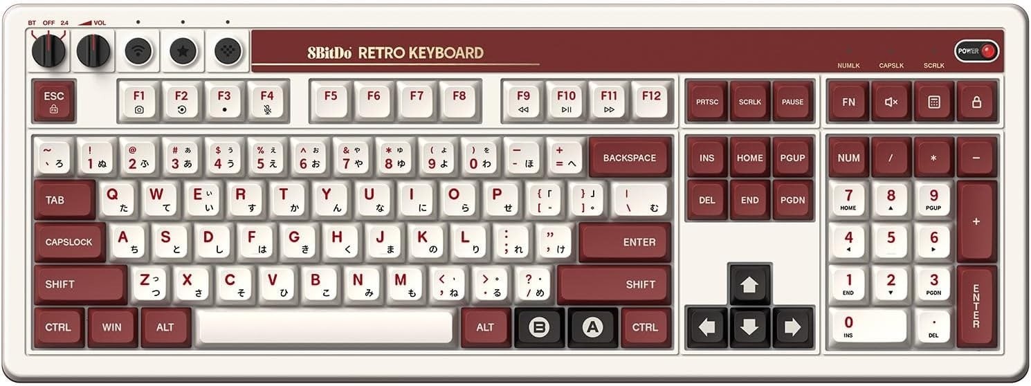 8BitDo - Retro 108 Mechanical Keyboard - Fami Edition