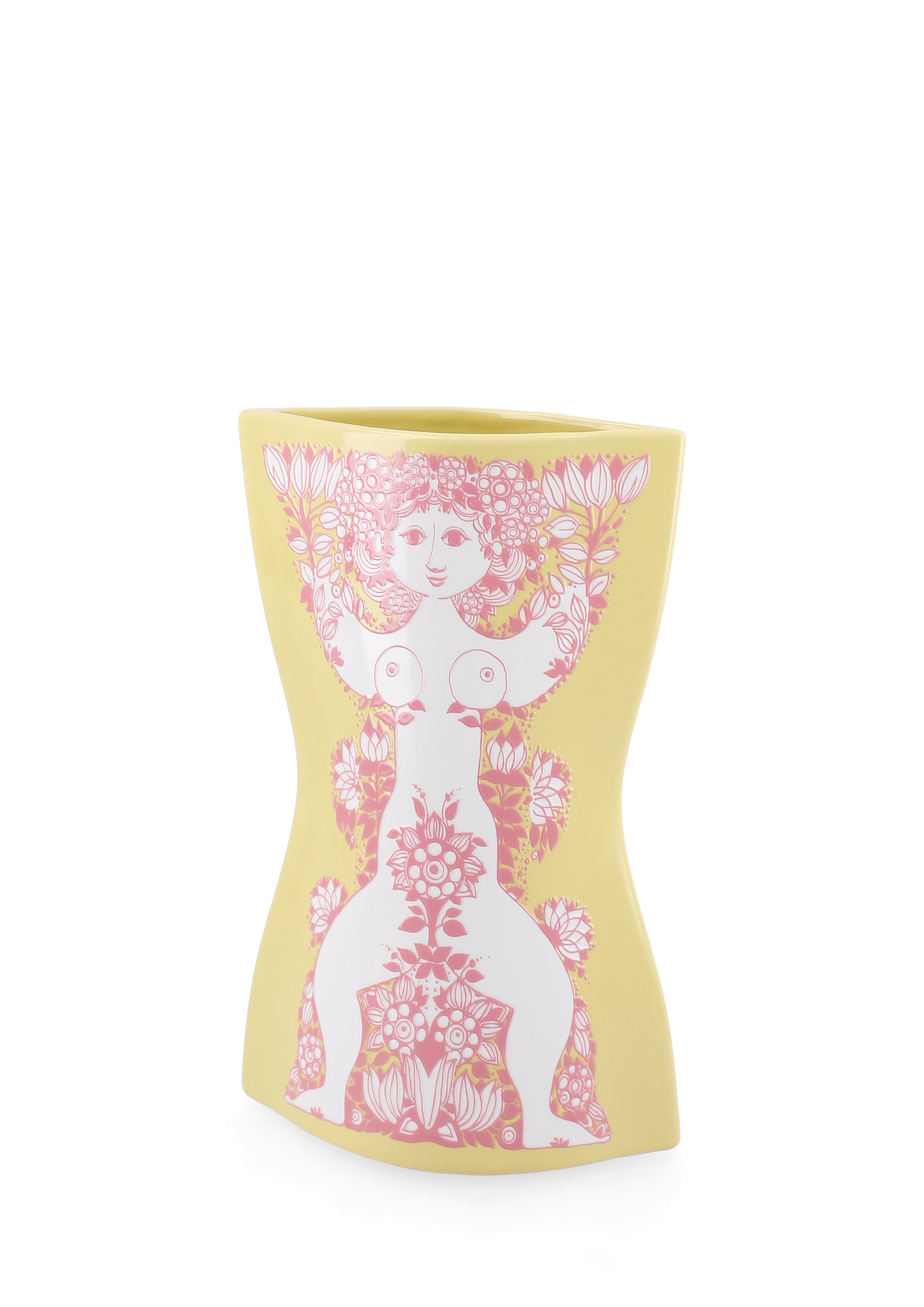 Bjørn Wiinblad - Nina Vase - Yellow/Pink - 22 cm