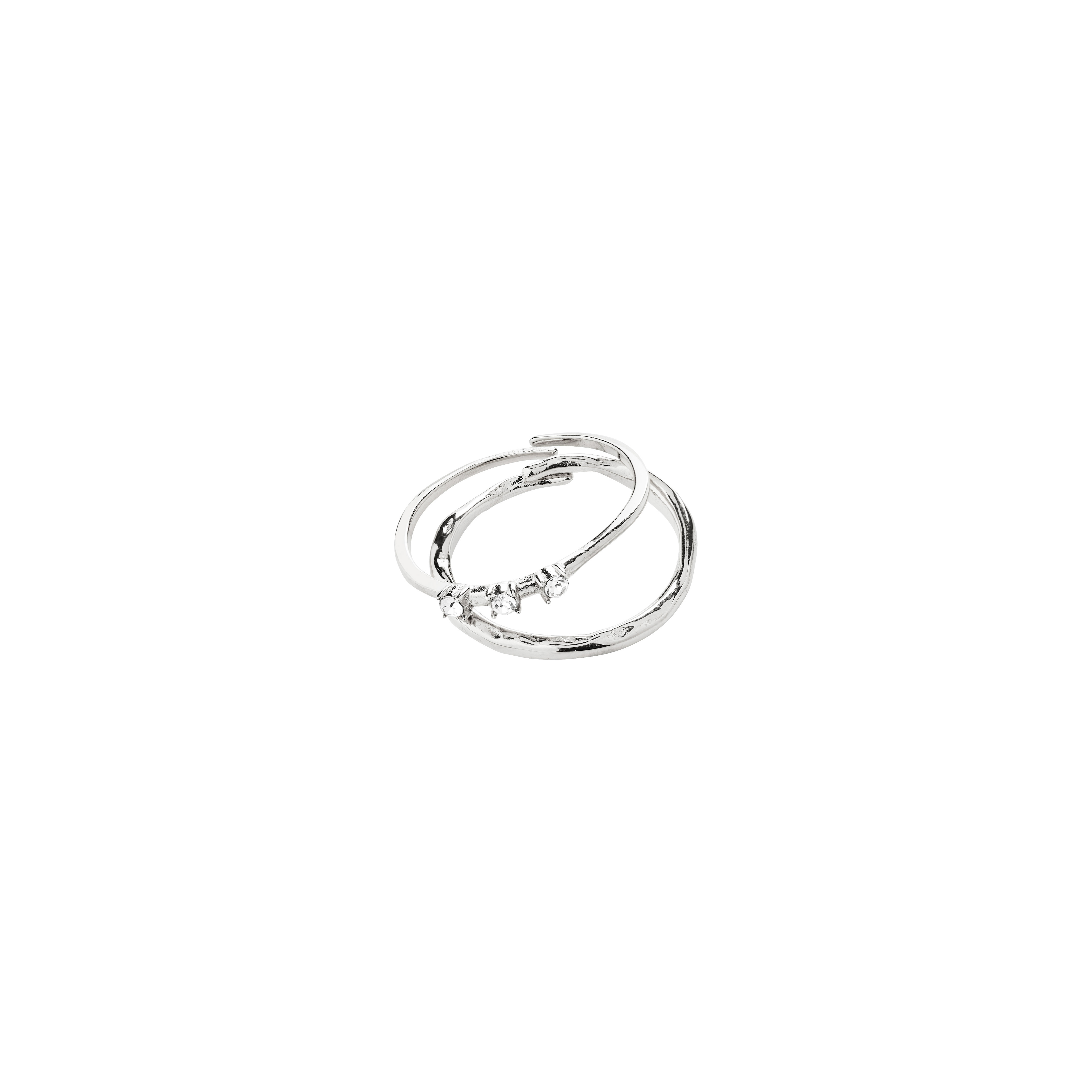 PILGRIM - IVARIN Rings 2-in-1 Set - Silver Plated