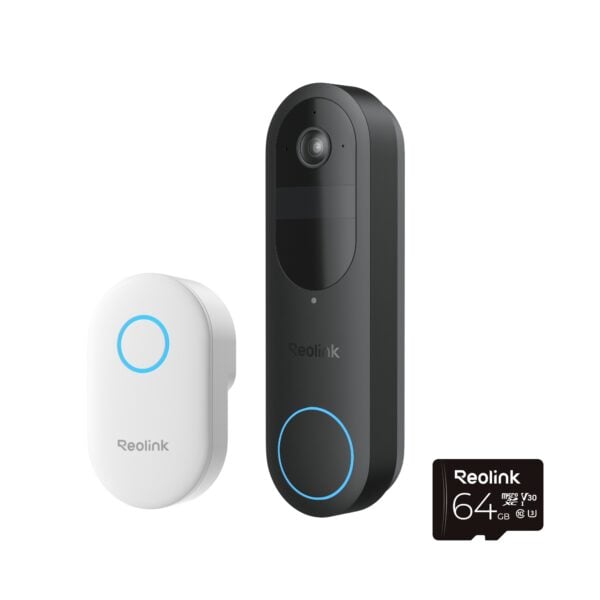 Reolink – 2K Video-Türklingel + Gong Wi-Fi – Schwarz
