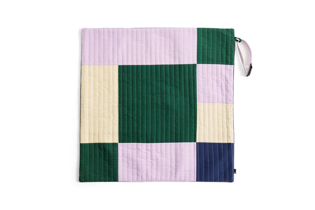 HAY – Gestepptes Hundereise­deckchen – 80 x 80 cm – Lavendel, Grün & Blau