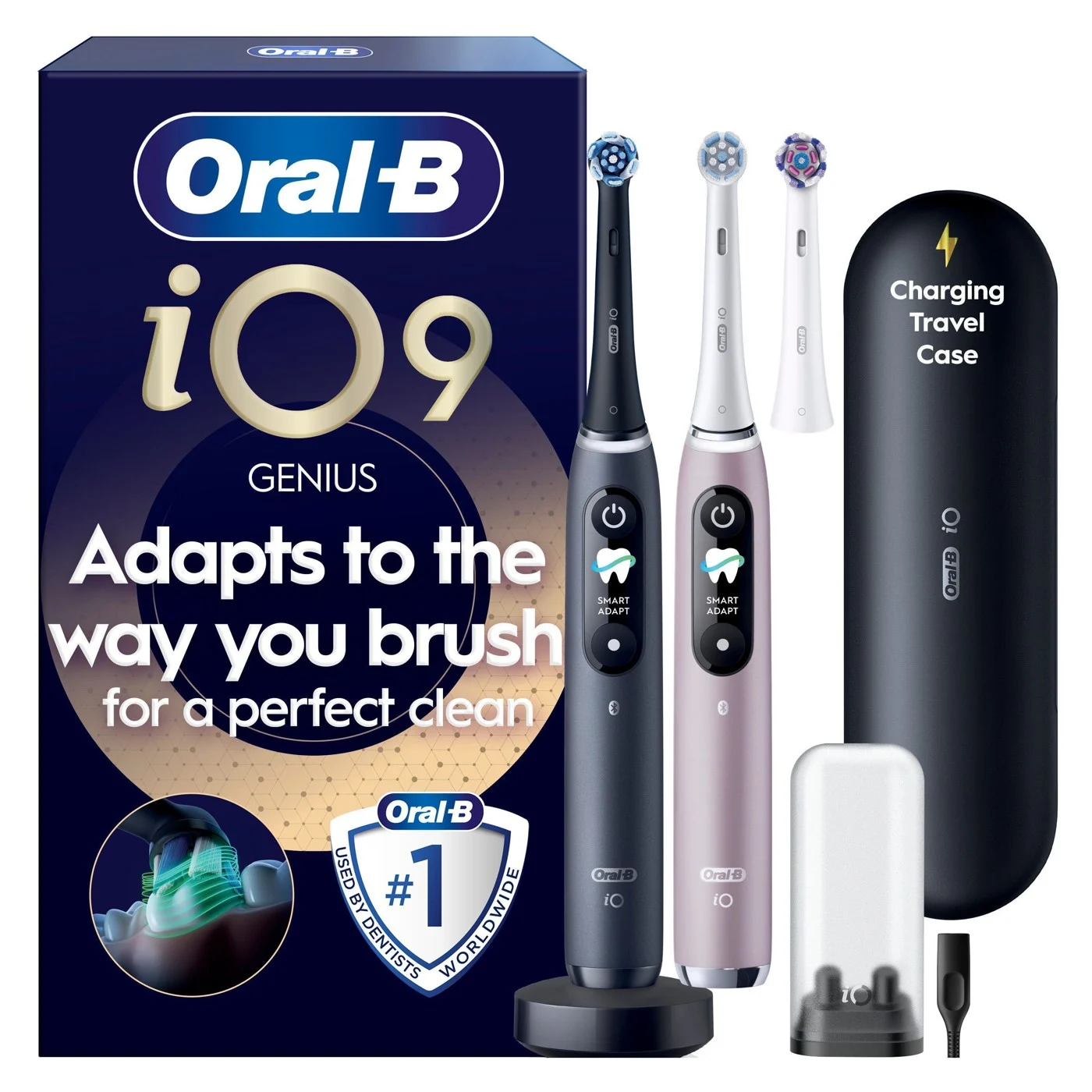 Oral B - iO9 Electric Toothbrush - Black & Rose - 2-Pack