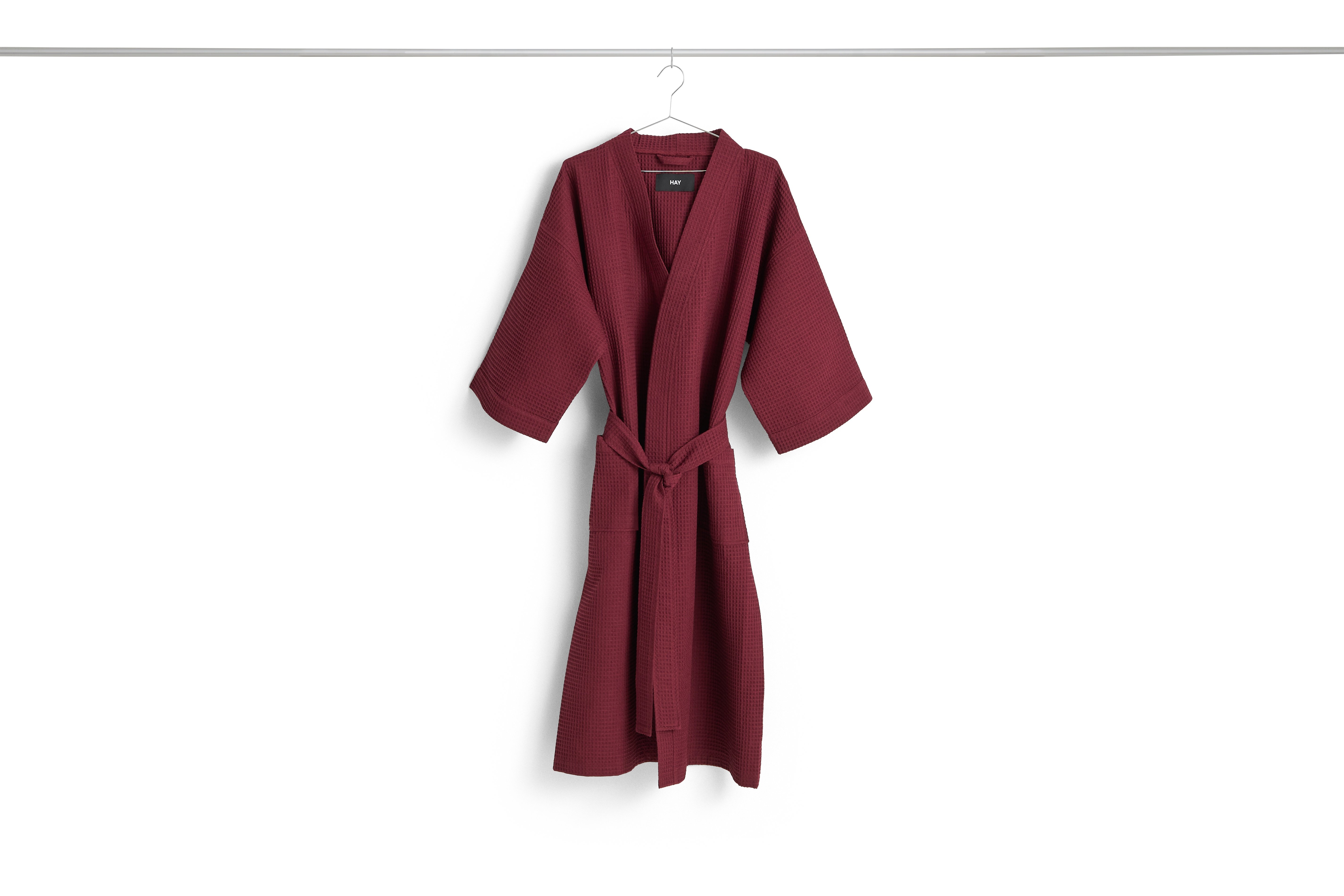 HAY - Waffle Bademantel - One Size - Burgund