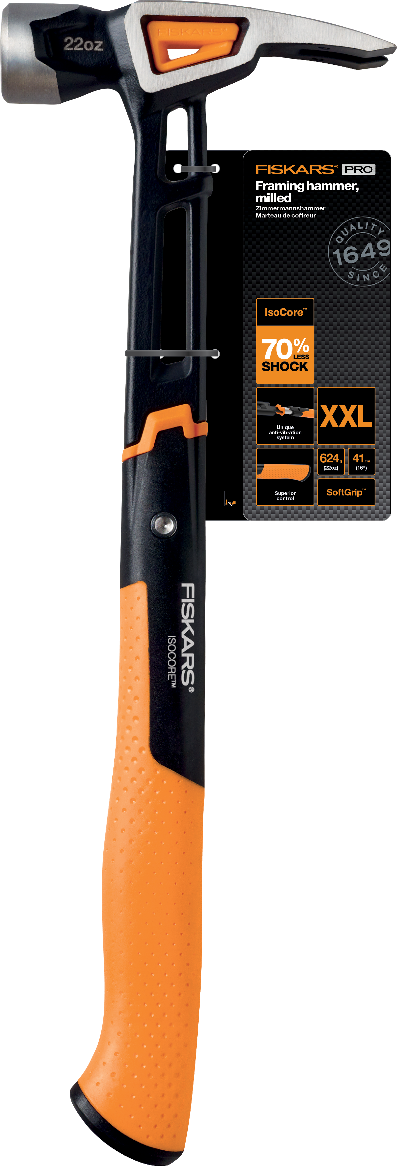 Fiskars - IsoCore Framing Hammer - Milled - XXL