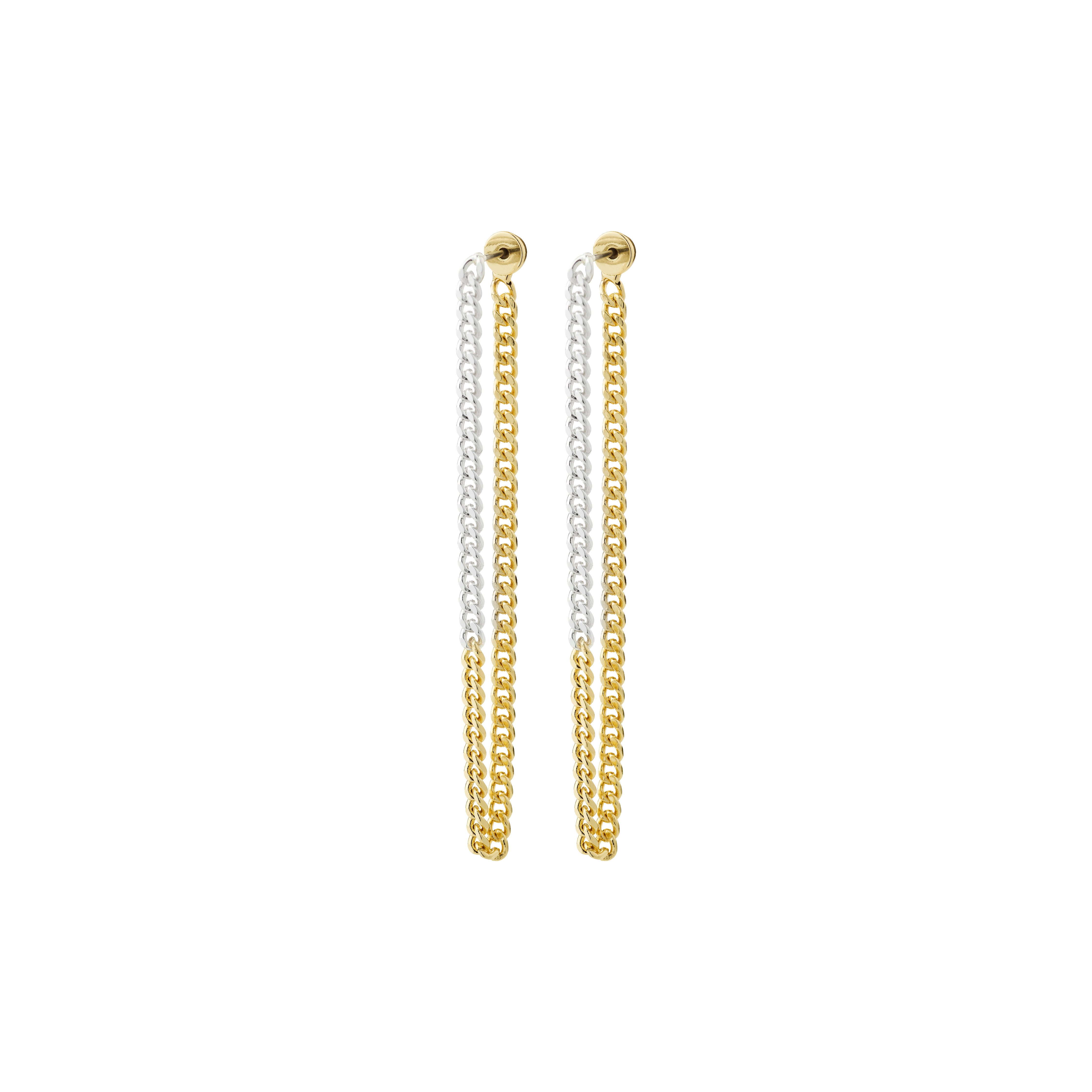 PILGRIM - Inner Chain Earrings - Mixed Metal - 70 mm