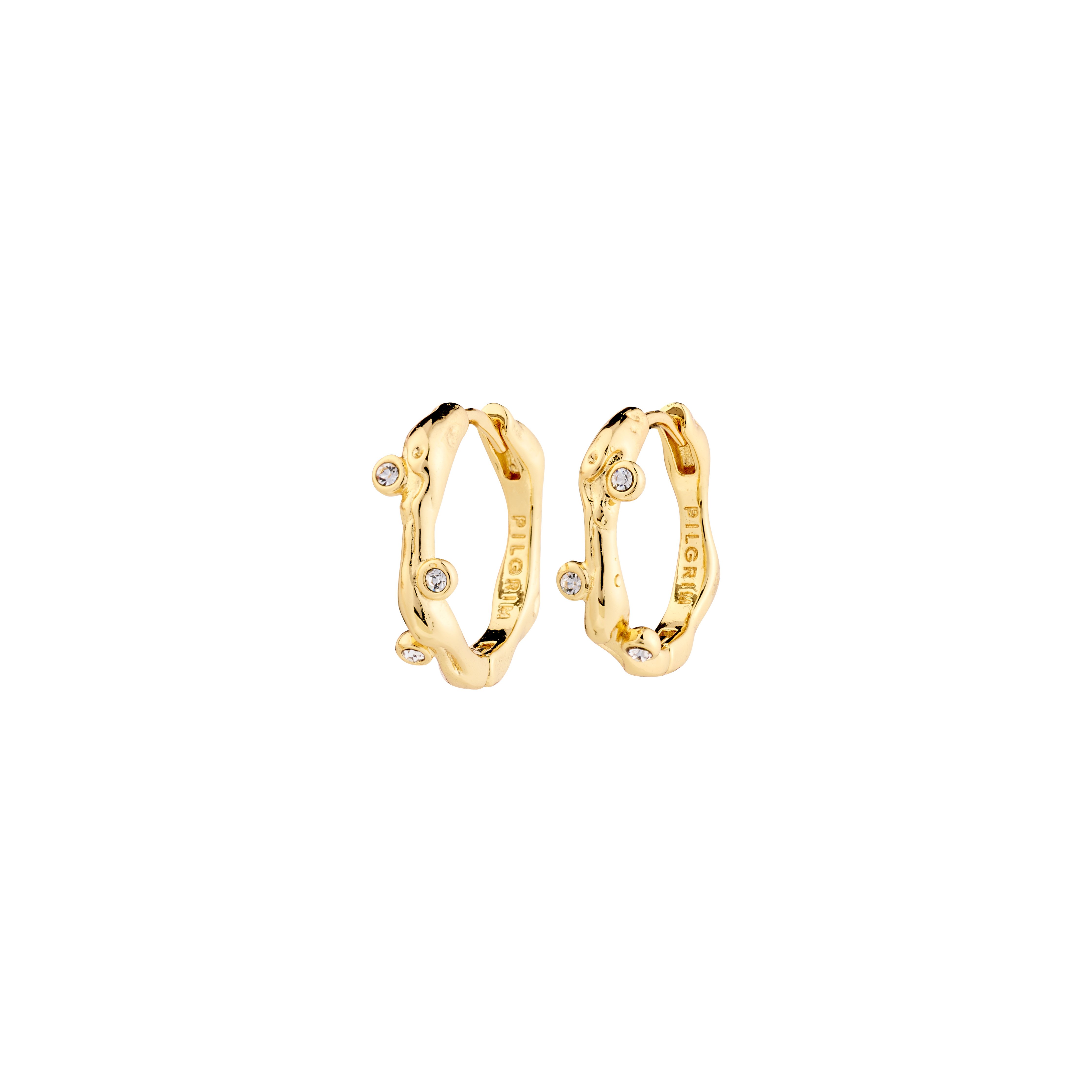 PILGRIM - HERMIONE Crystal Hoop Earrings - Gold