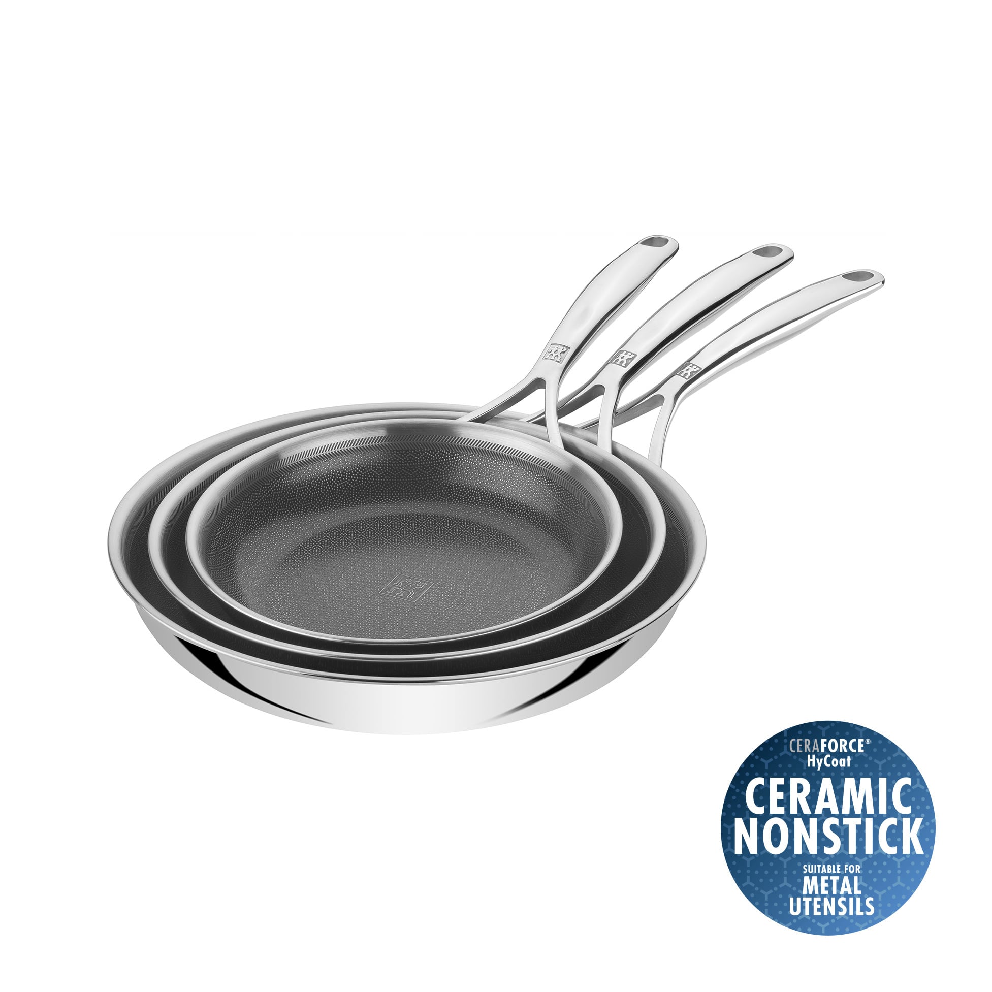 Zwilling - Peak Fry Pan Set - 18/10 Stainless Steel - 20 cm, 24 cm, 28 cm