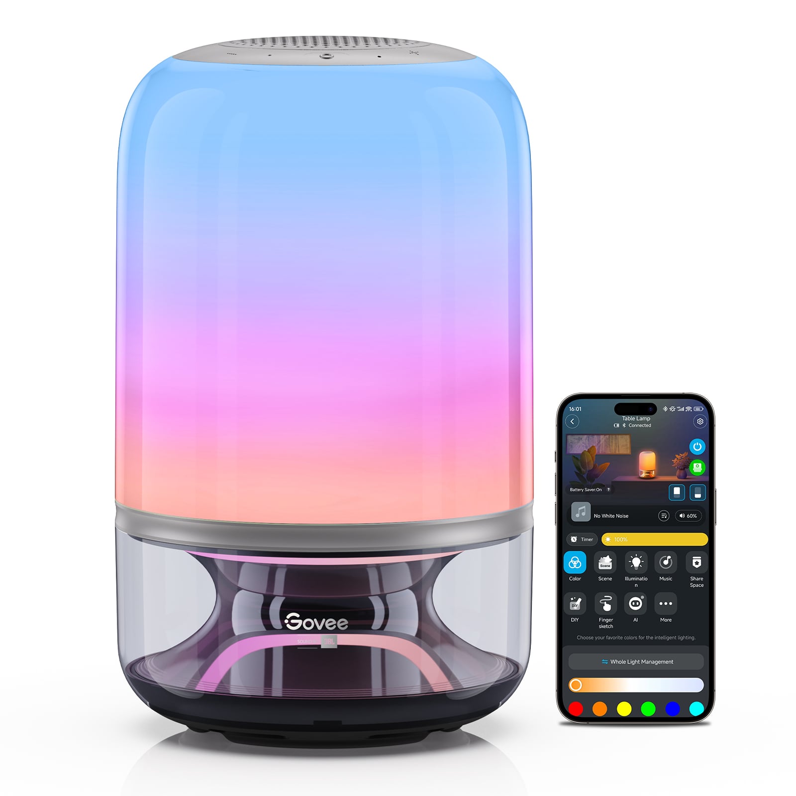 Govee Tragbare Tischlampe 2 Pro – Intelligentes Licht mit JBL Sound