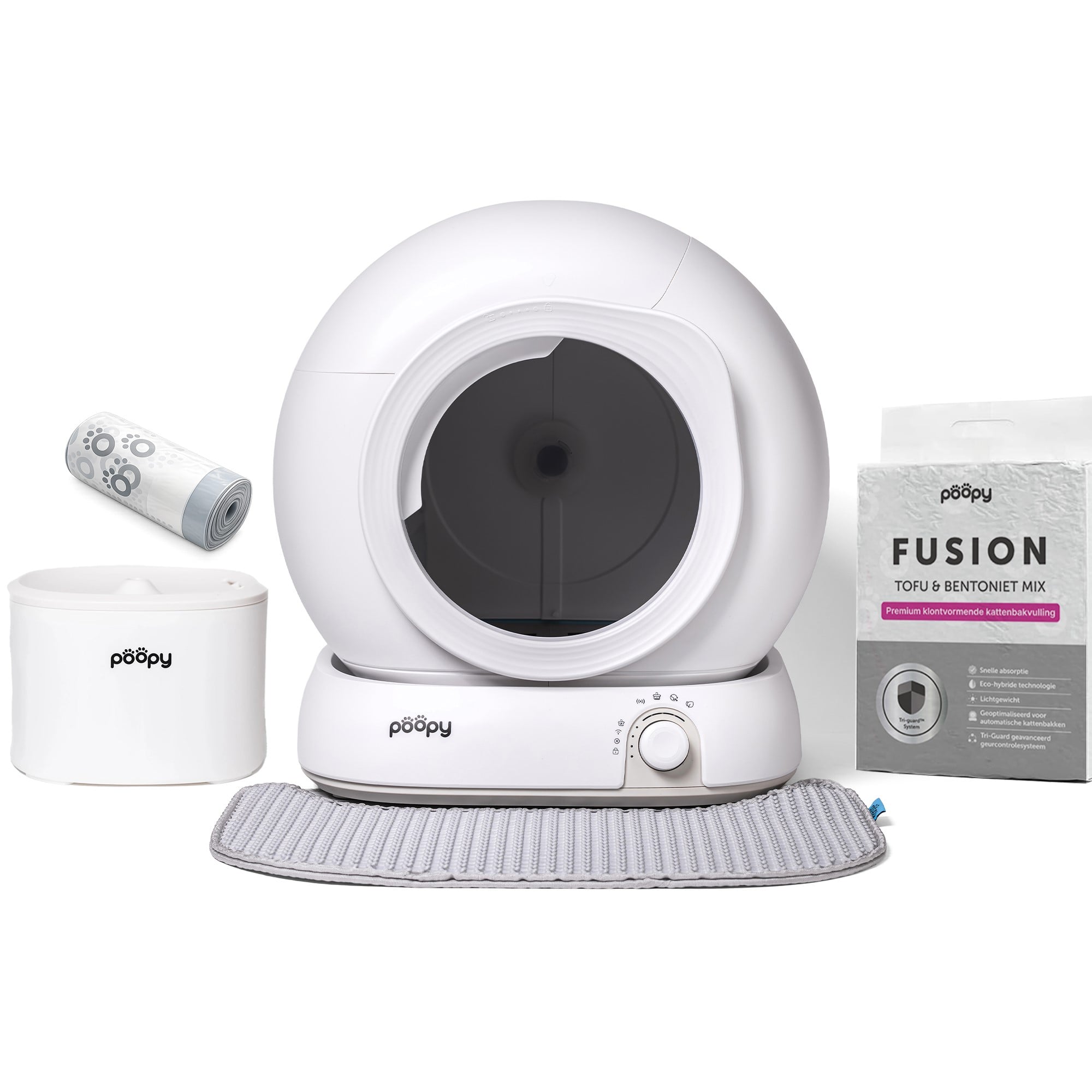 Poopy Nova Pro - Automatische selbstreinigende Katzentoilette - Polar White