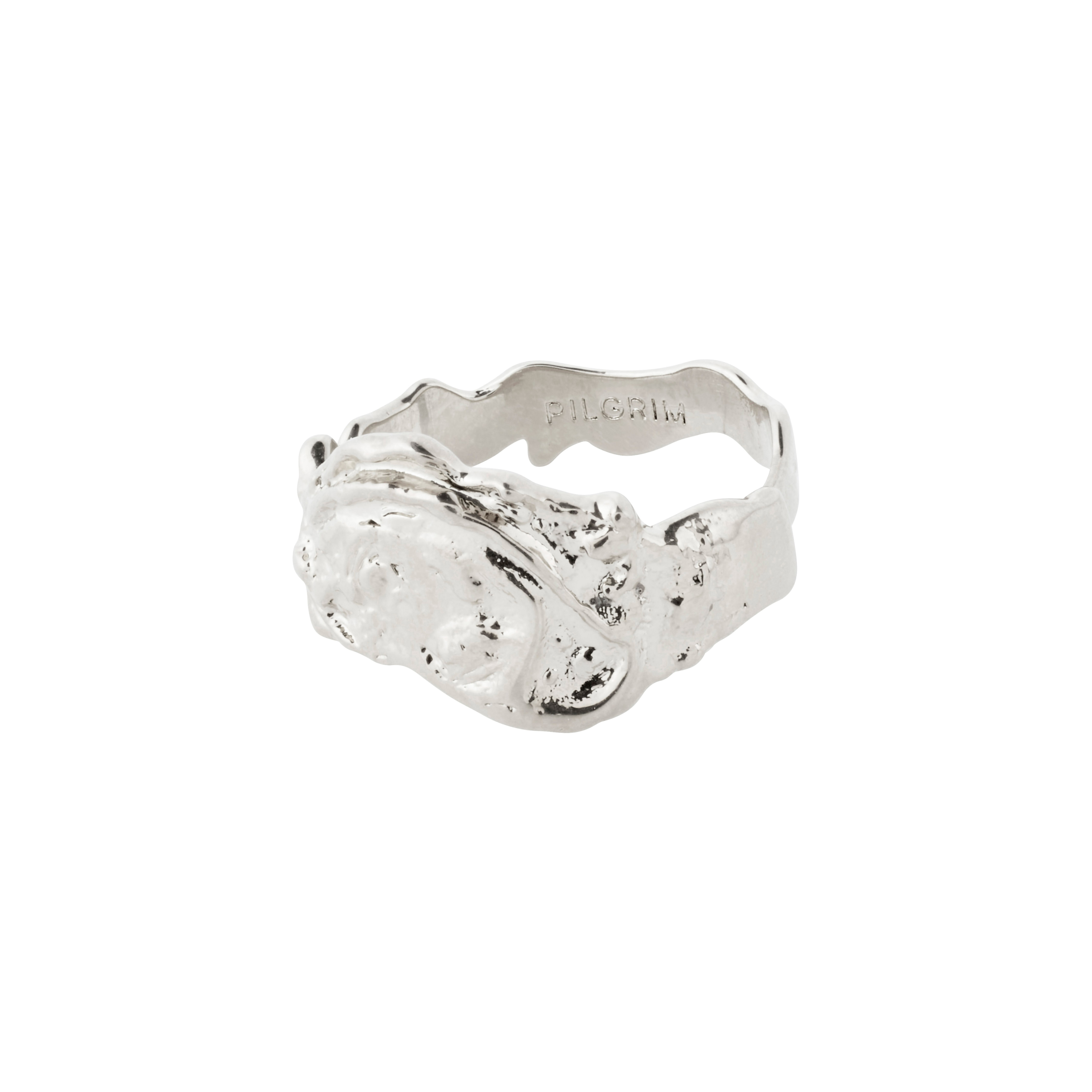 PILGRIM - Blossom Organic Shaped Ring - Silver Plated - Adjustable Size
