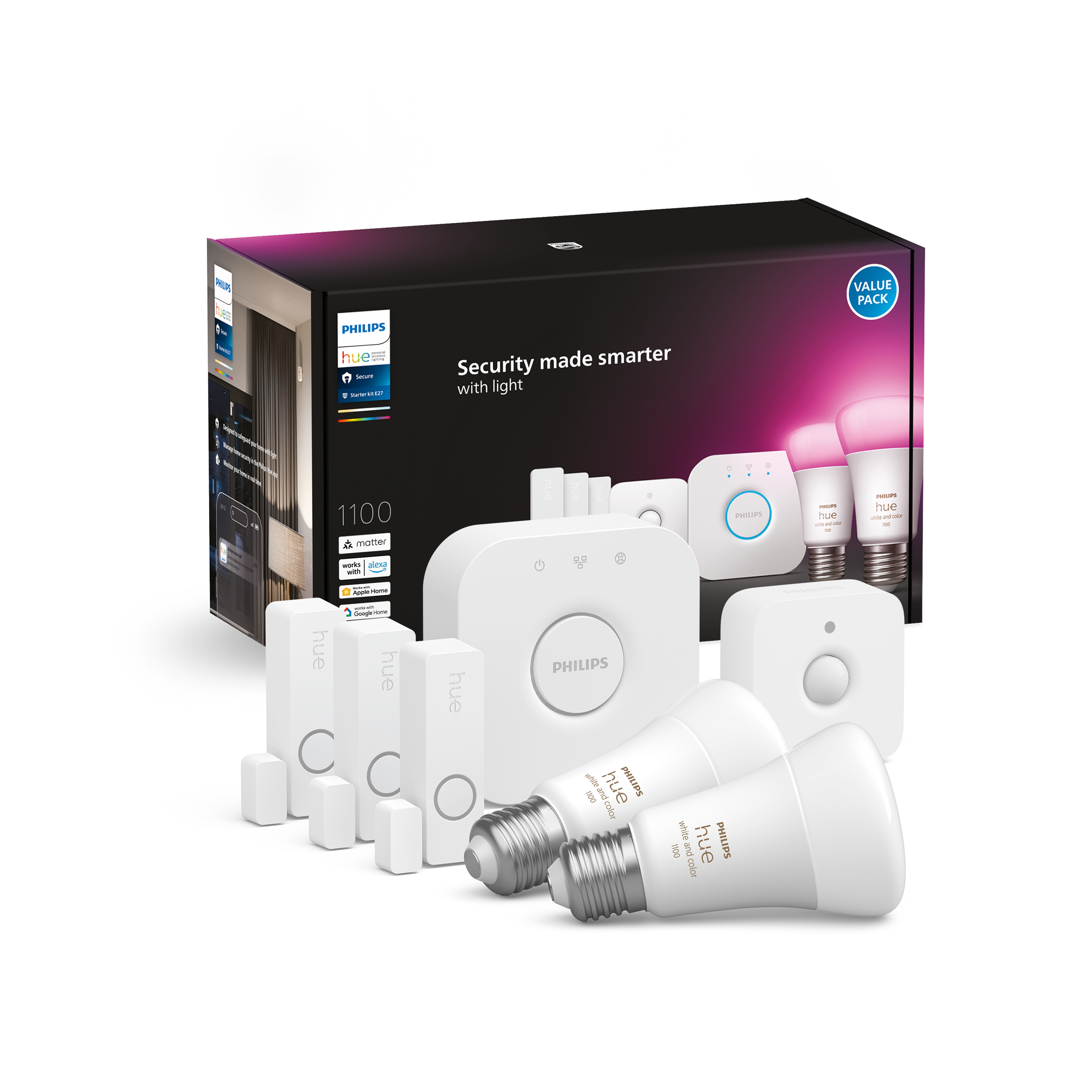 Philips Hue - Secure Startup Sensor WCA E27 Set Bundle