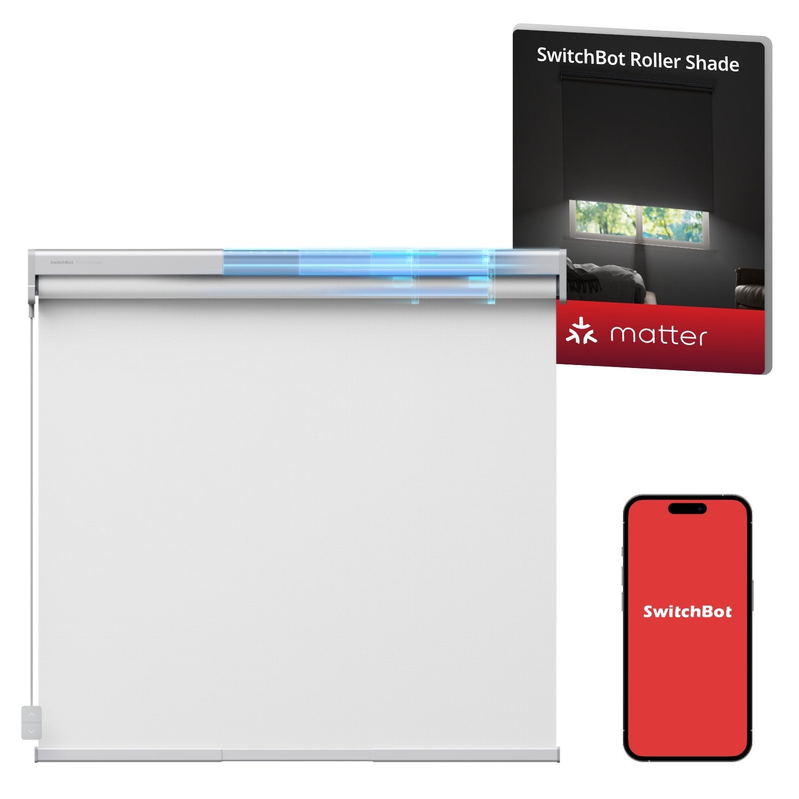 SwitchBot Roller Shade Weiß M – Anpassbares smartes Verdunkelungsrollo
